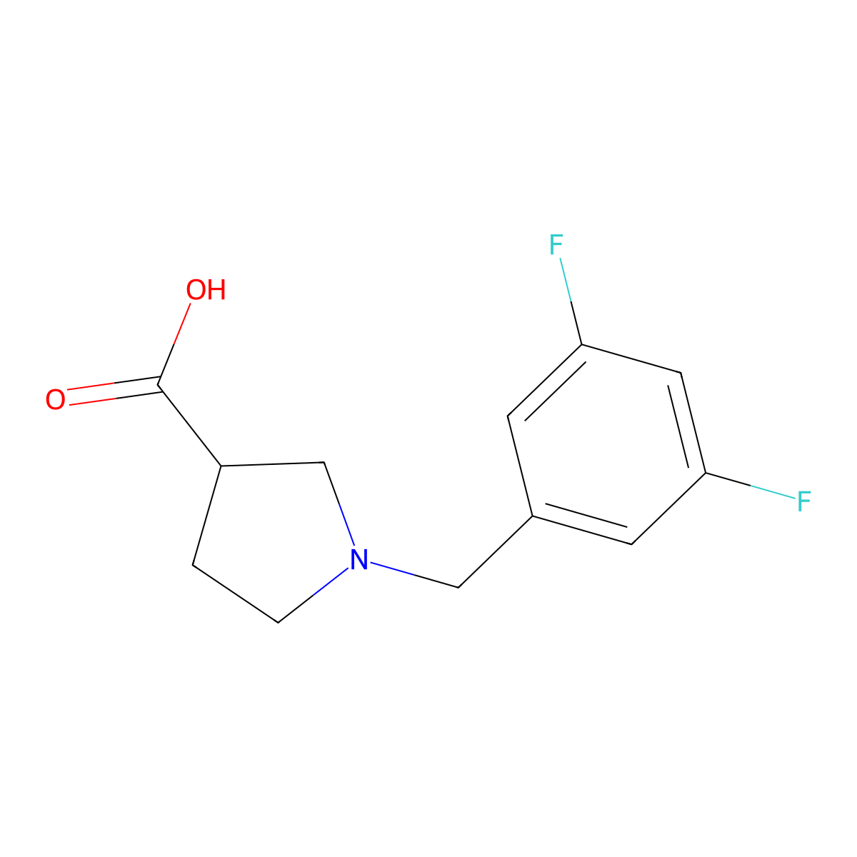 1-(3,5-Difluorobenzyl)pyrrolidine-3-carboxylic acid molecular structure, CAS 1981493-13-3