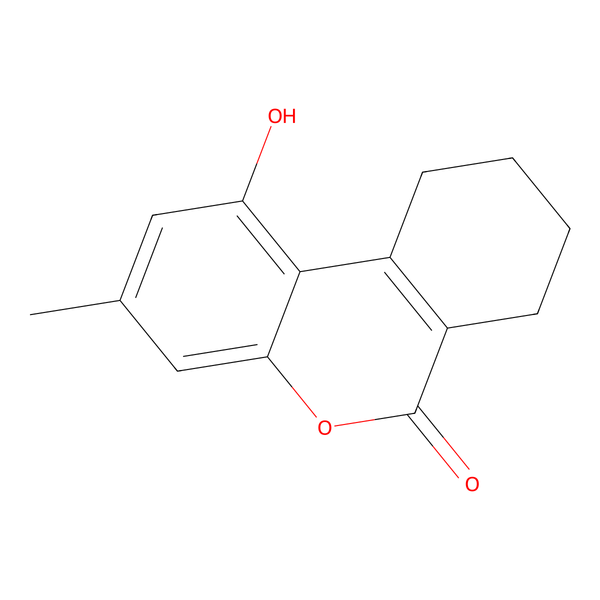 1-hydroxy-3-methyl-7,8,9,10-tetrahydro-6H-benzo[c]chromen-6-one molecular structure, CAS 19815-03-3