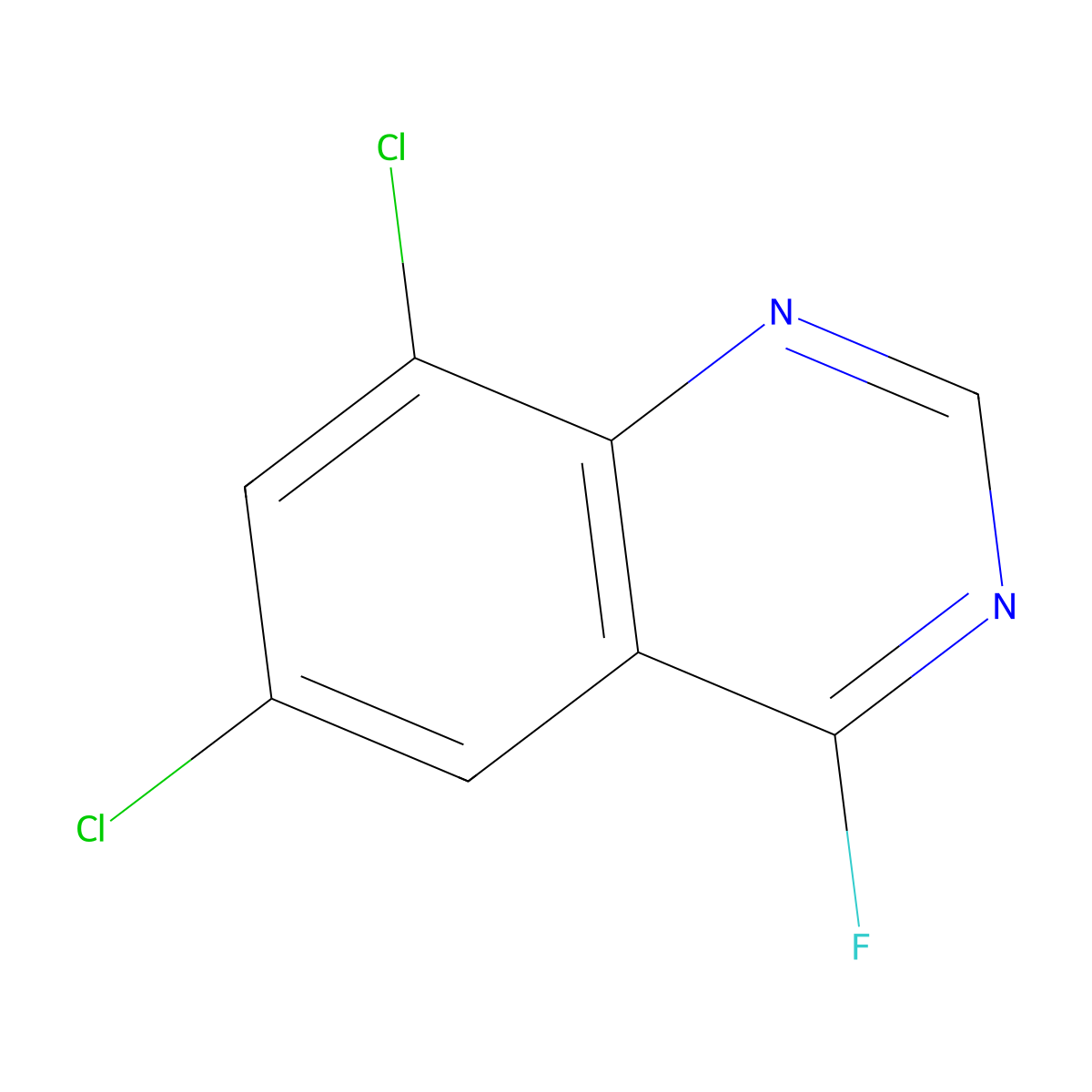 6,8-Dichloro-4-fluoroquinazoline molecular structure, CAS 19815-13-5
