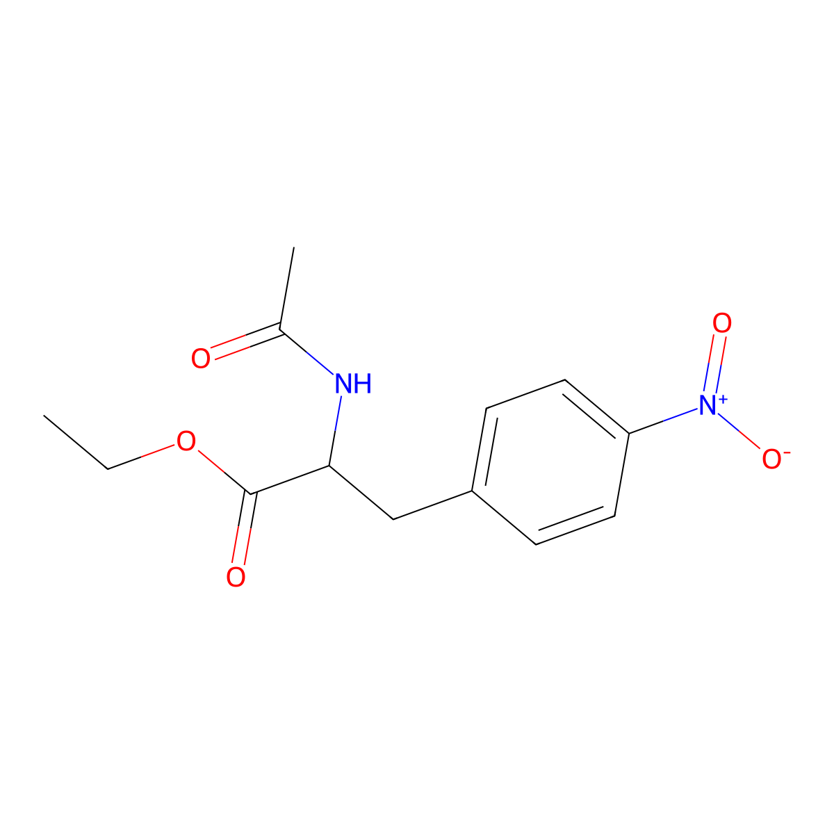 Ethyl 2-acetamido-3-(4-nitrophenyl)propanoate molecular structure, CAS 198152-46-4