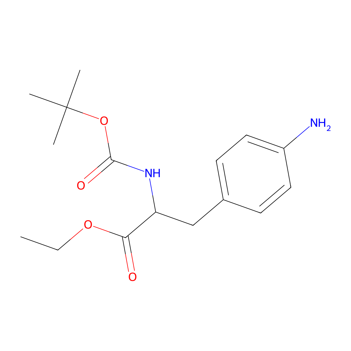 Ethyl3-(4-aminophenyl)-2-{[(tert-butoxy)carbonyl]amino}propanoate molecular structure, CAS 198152-62-4