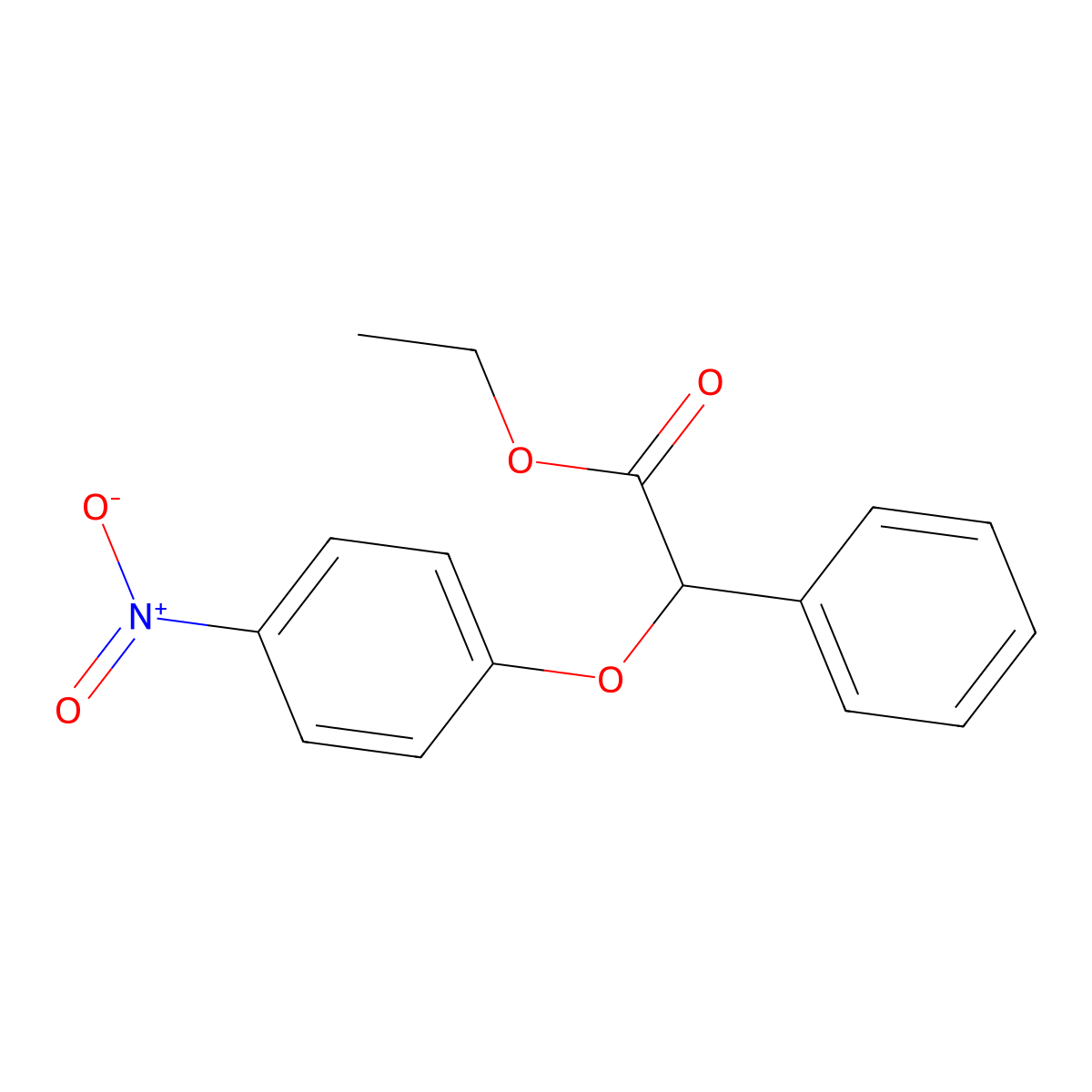 Ethyl 2-(4-nitrophenoxy)-2-phenylacetate molecular structure, CAS 198153-12-7
