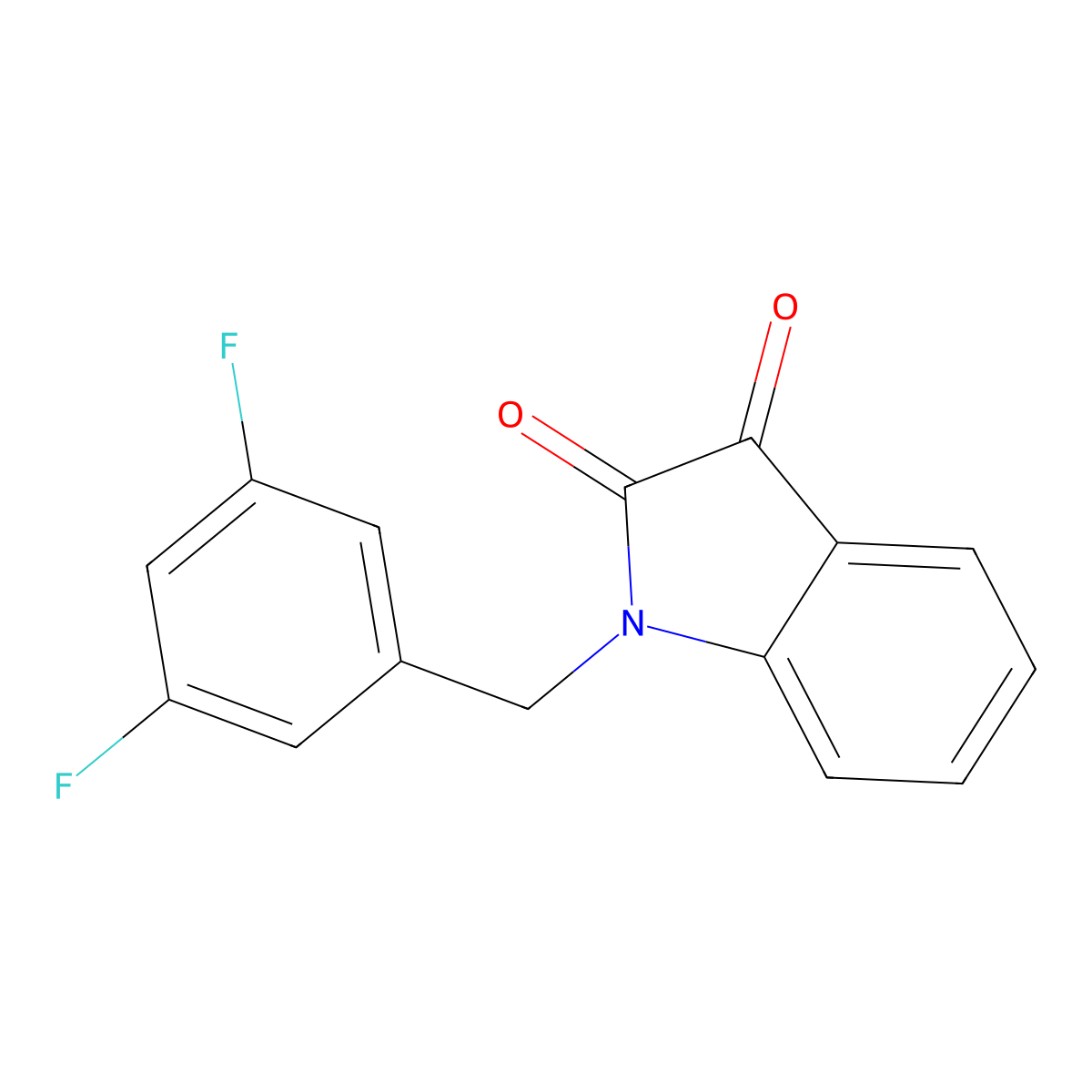1-[(3,5-difluorophenyl)methyl]-2,3-dihydro-1H-indole-2,3-dione molecular structure, CAS 1981534-24-0