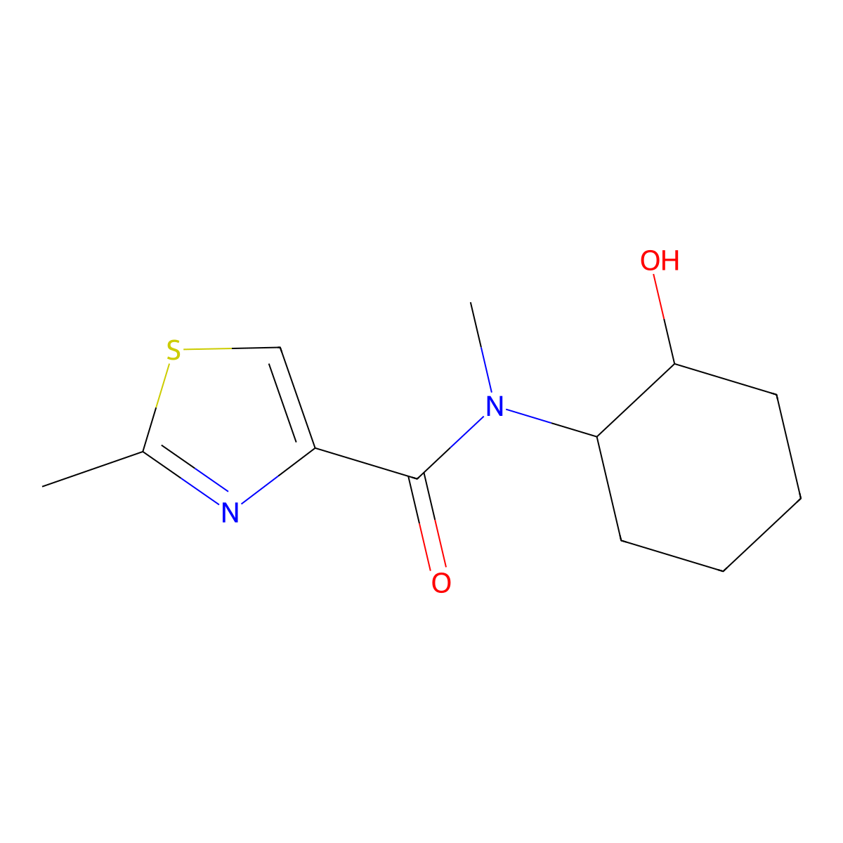 N-[(1S,2S)-2-hydroxycyclohexyl]-N,2-dimethyl-1,3-thiazole-4-carboxamide molecular structure, CAS 1981551-06-7