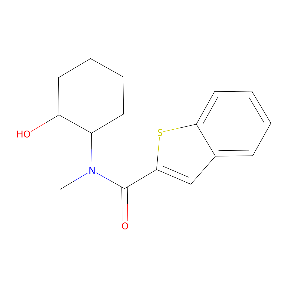 N-(2-hydroxycyclohexyl)-N-methyl-1-benzothiophene-2-carboxamide molecular structure, CAS 1981567-07-0