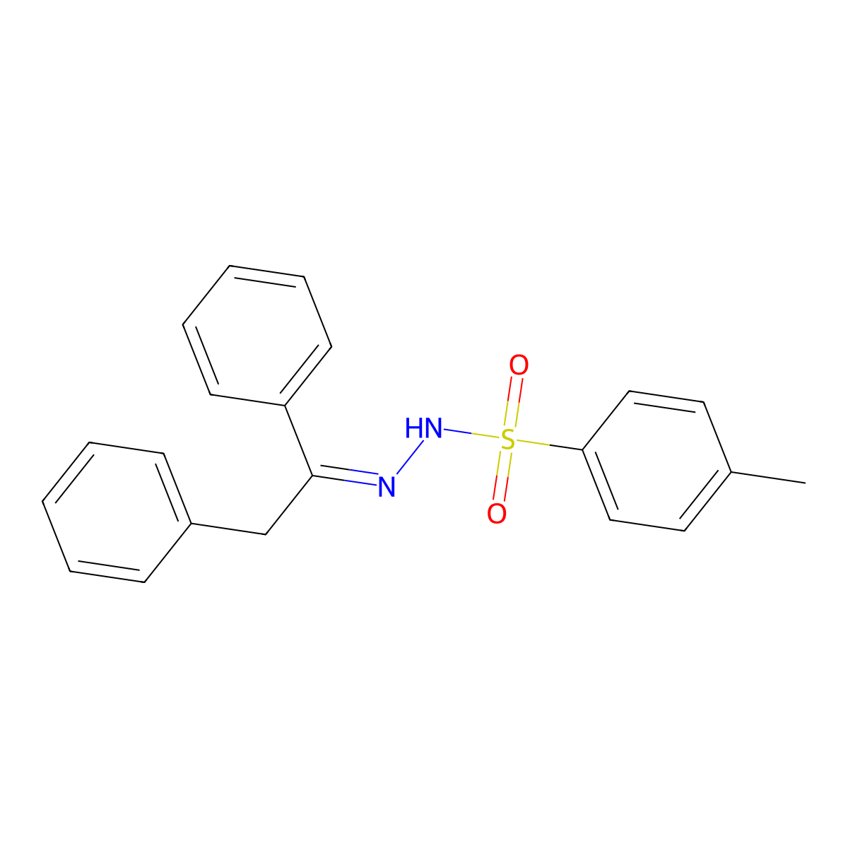 N-(1,2-diphenylethylideneamino)-4-methyl-benzenesulfonamide molecular structure, CAS 19816-85-4