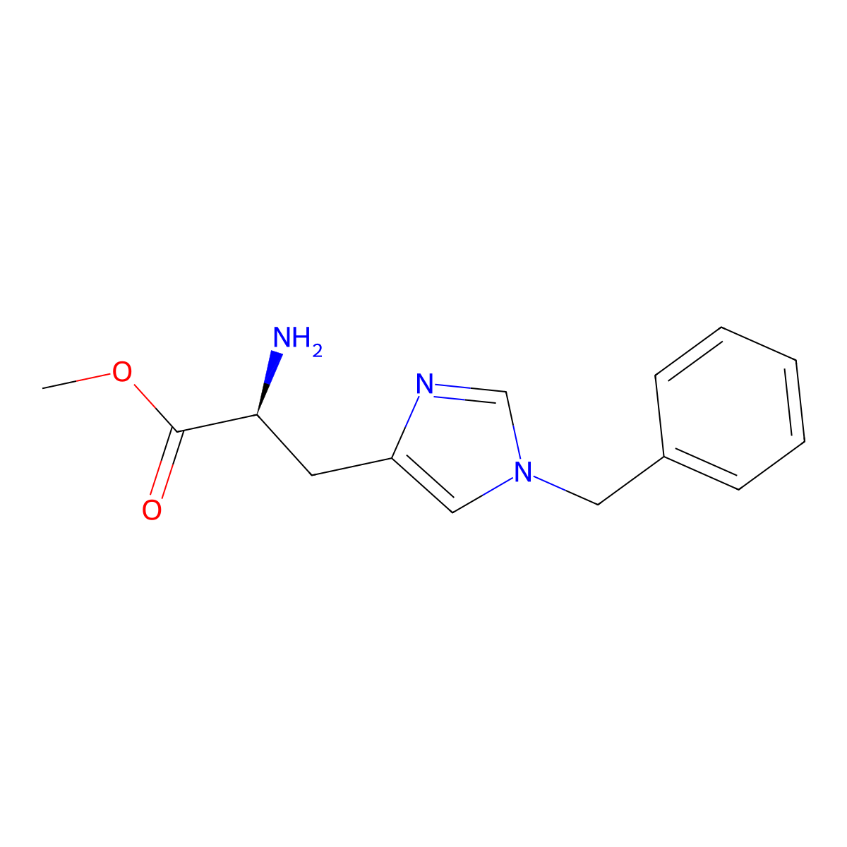 methyl (2S)-2-amino-3-(1-benzyl-1H-imidazol-4-yl)propanoate molecular structure, CAS 19817-75-5