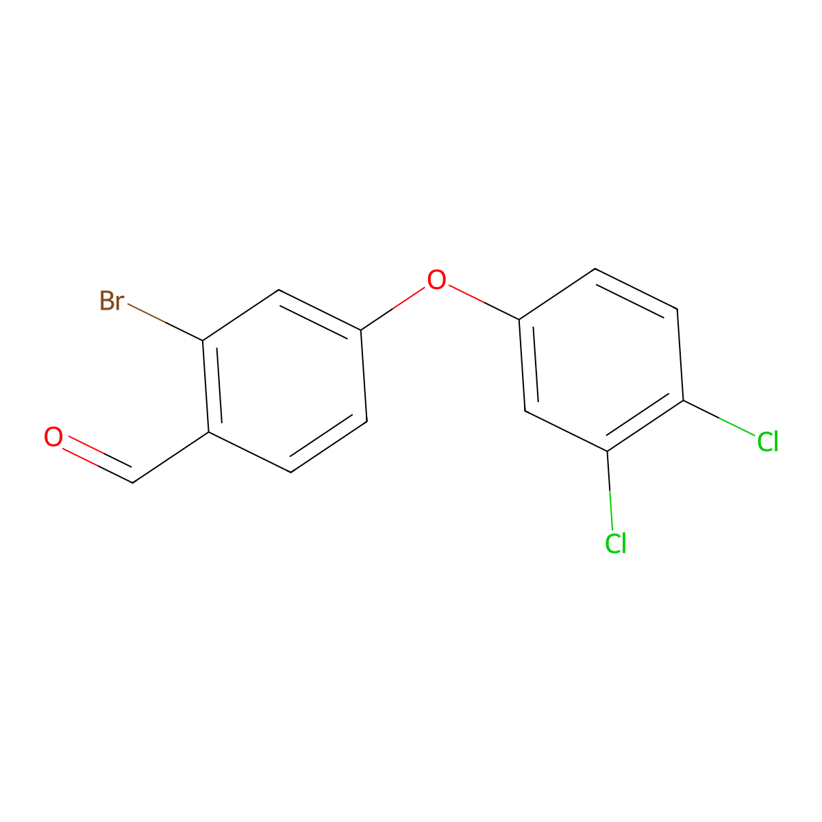 2-Bromo-4-(3,4-dichlorophenoxy)benzaldehyde molecular structure, CAS 1981717-98-9