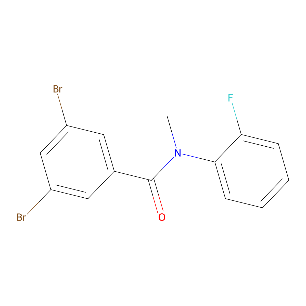 3,5-Dibromo-N-(2-fluorophenyl)-N-methylbenzamide molecular structure, CAS 1981736-67-7
