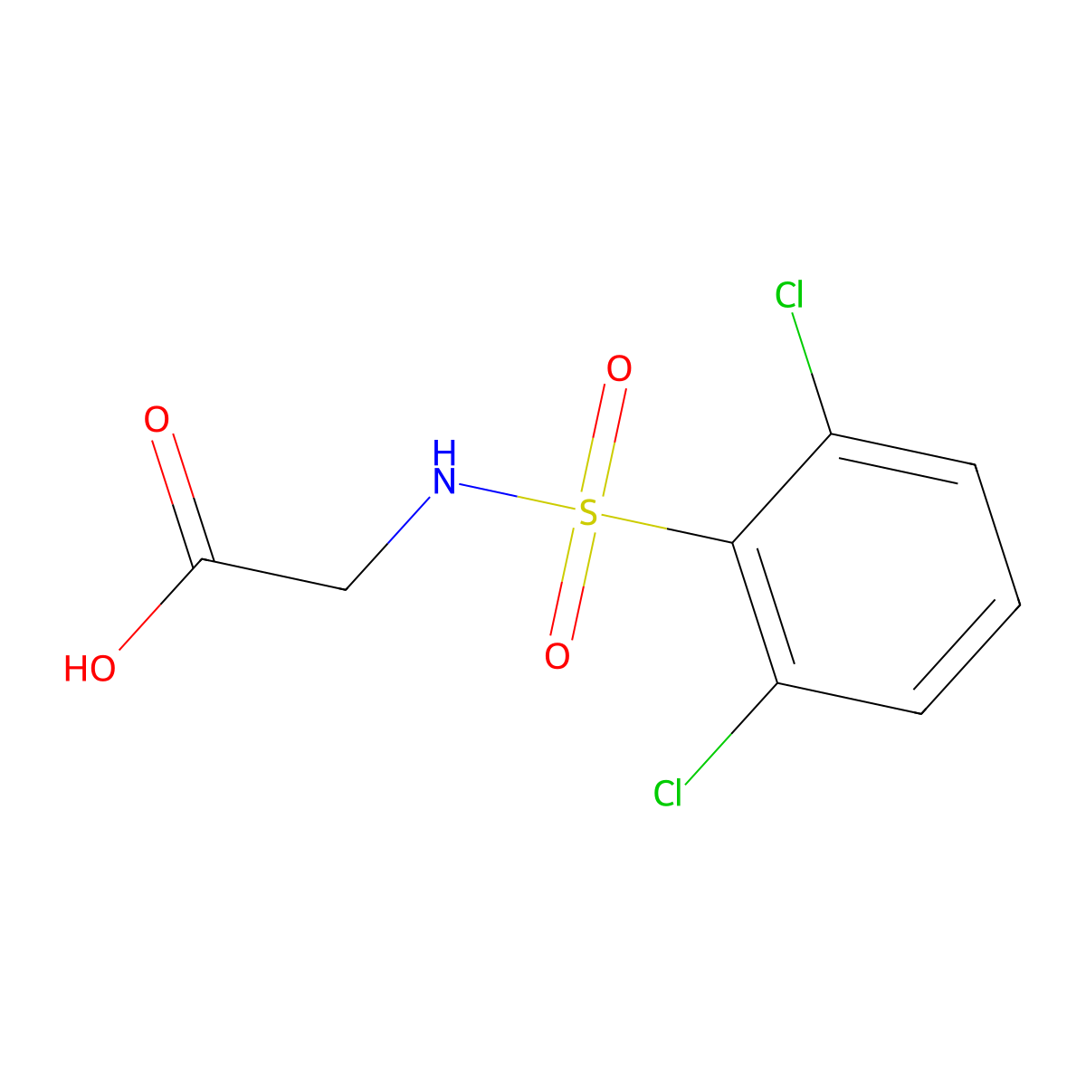 (2,6-Dichloro-benzenesulfonylamino)-acetic acid molecular structure, CAS 19818-06-5