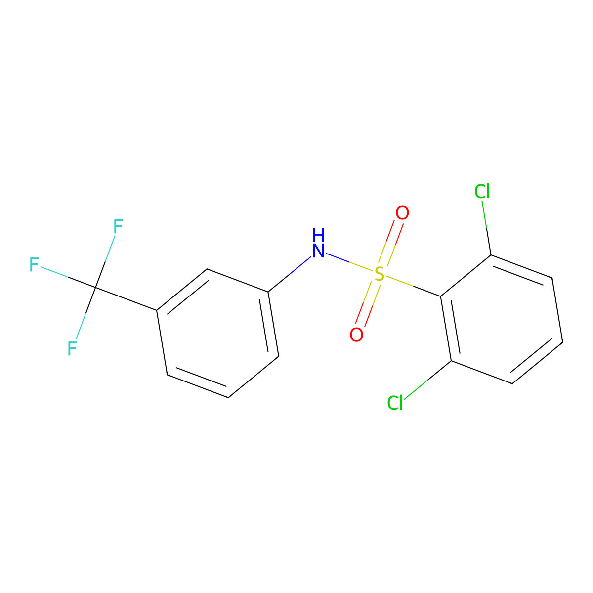 2,6-dichloro-N-[3-(trifluoromethyl)phenyl]benzene-1-sulfonamide molecular structure, CAS 19818-14-5