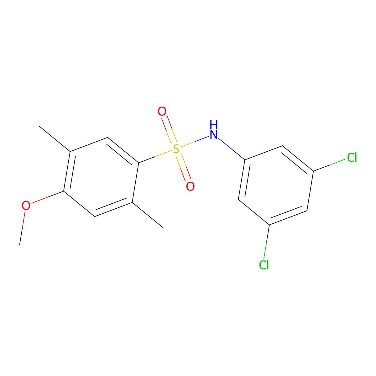 N-(3,5-dichlorophenyl)-4-methoxy-2,5-dimethylbenzene-1-sulfonamide molecular structure, CAS 1981935-03-8