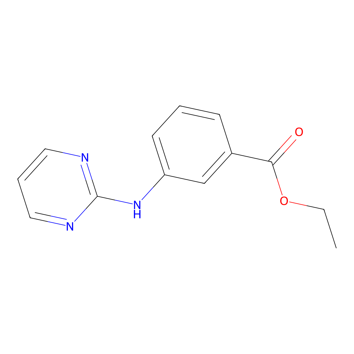 Ethyl 3-[(pyrimidin-2-yl)amino]benzoate molecular structure, CAS 198195-05-0
