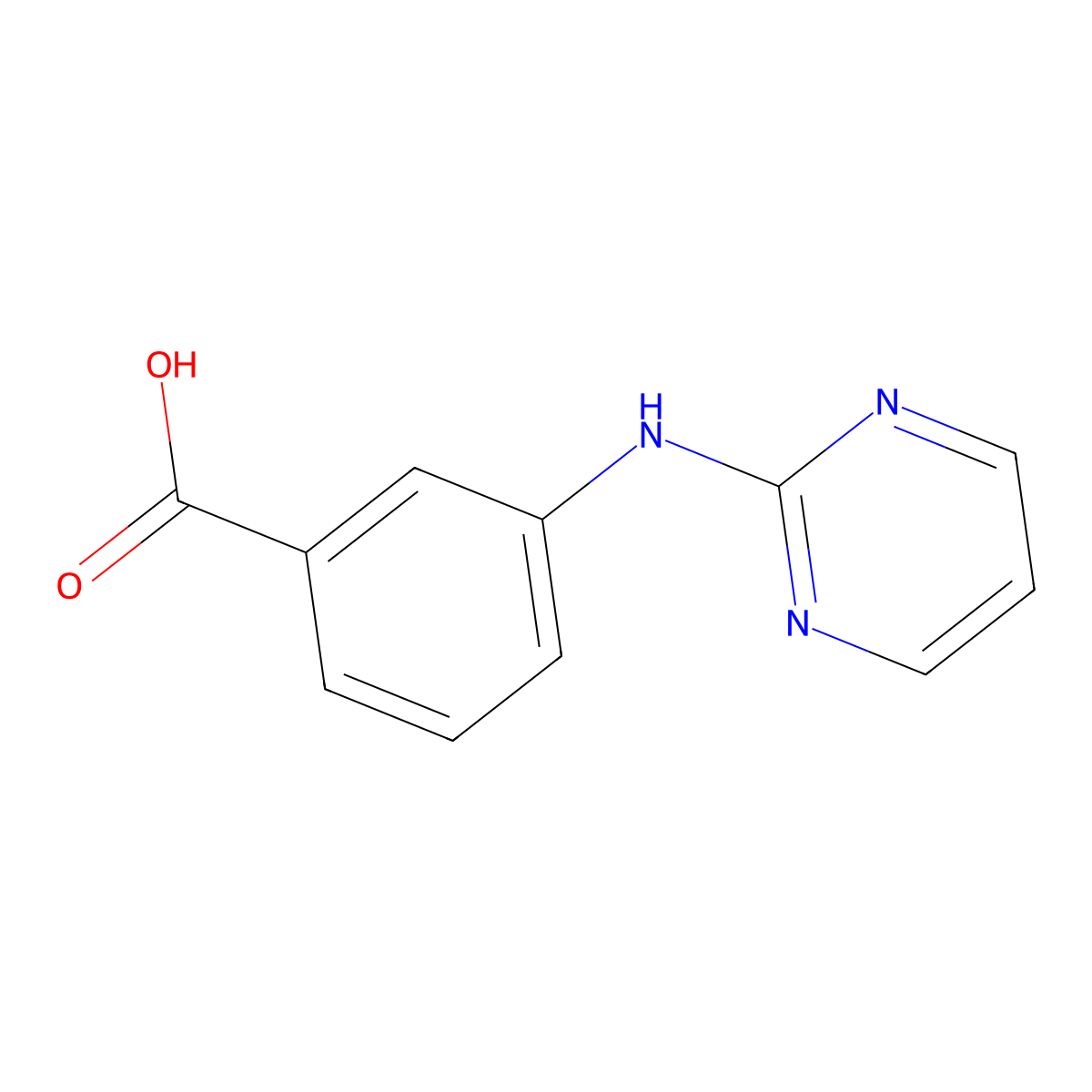 3-[(Pyrimidin-2-yl)amino]benzoic acid molecular structure, CAS 198195-06-1