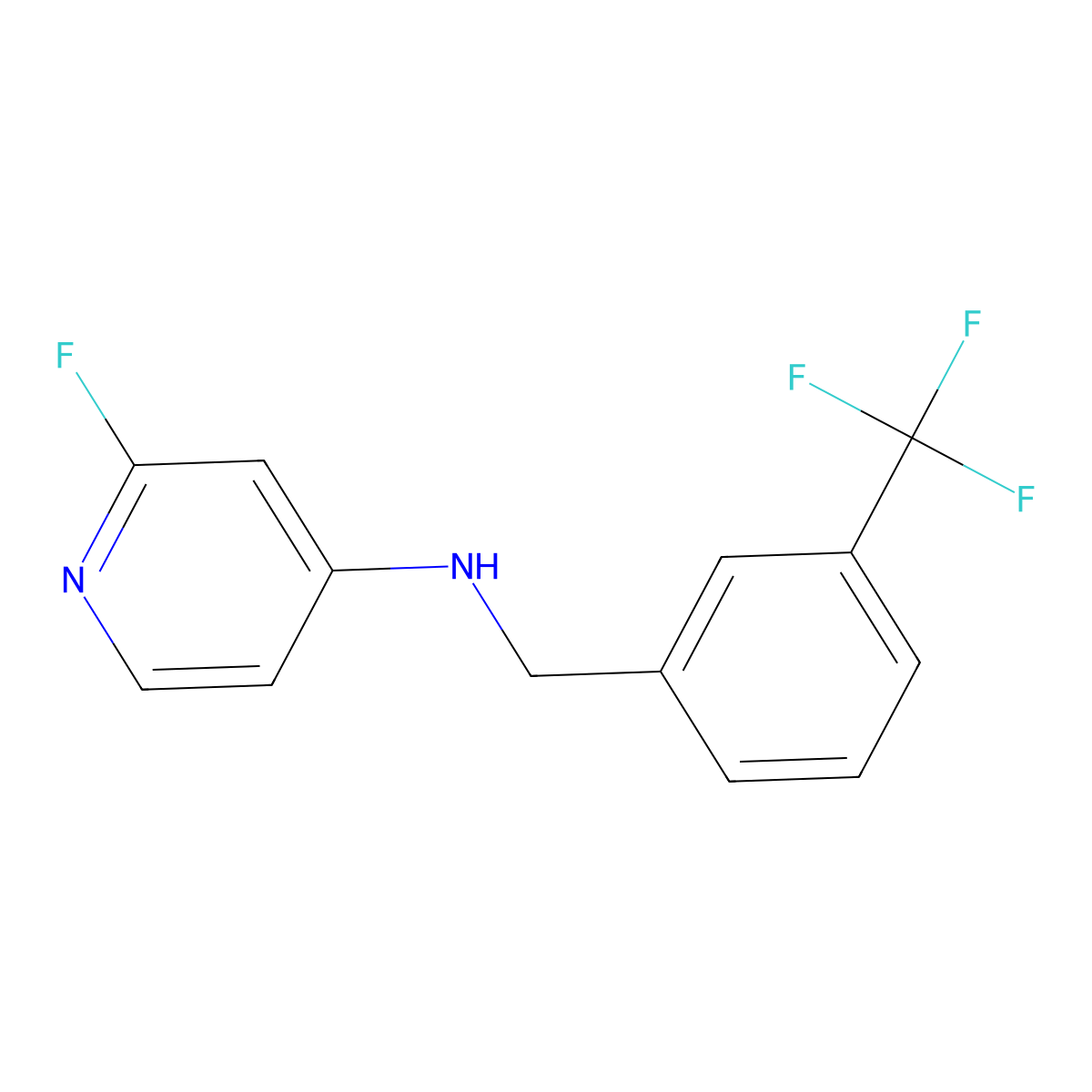 2-fluoro-N-{[3-(trifluoromethyl)phenyl]methyl}pyridin-4-amine molecular structure, CAS 1981983-24-7