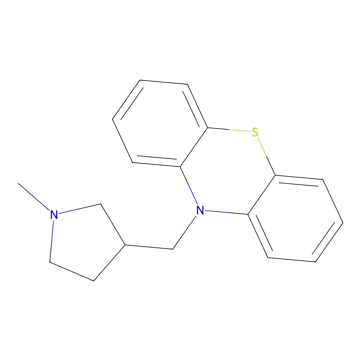 Methdilazine molecular structure, CAS 1982-37-2