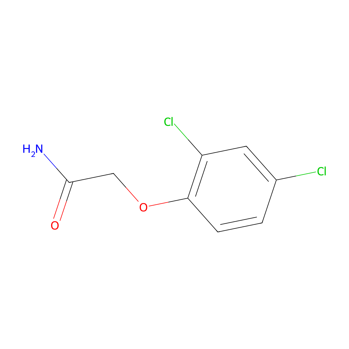 2-(2,4-Dichlorophenoxy)acetamide molecular structure, CAS 1982-42-9