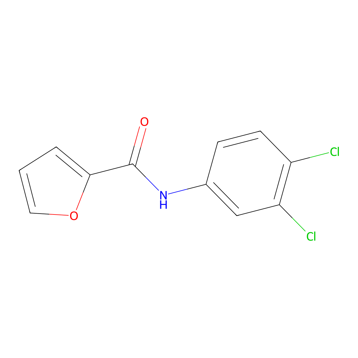 N-(3,4-dichlorophenyl)furan-2-carboxamide molecular structure, CAS 1982-60-1
