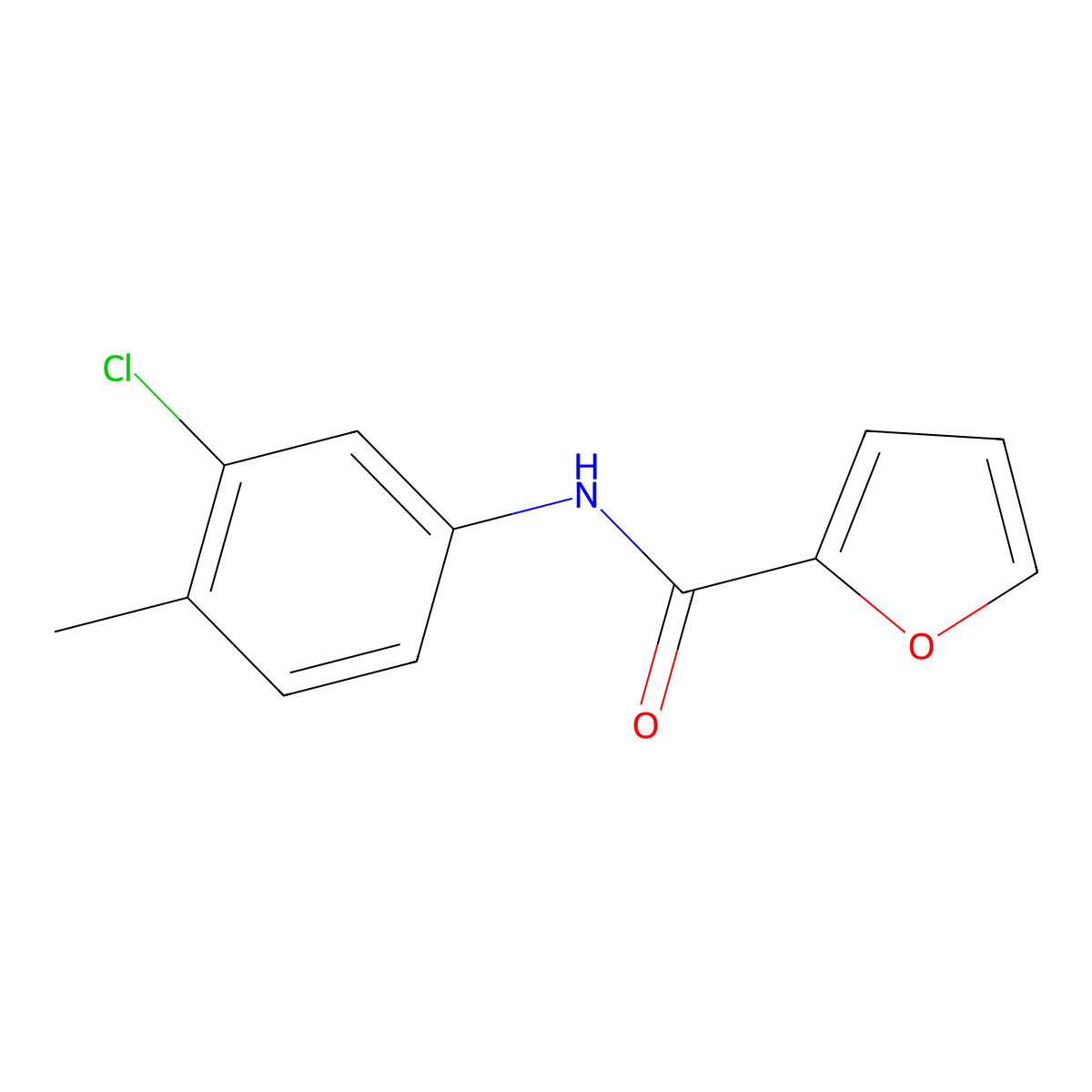 3'-Chloro-4'-methyl-2-furanilide molecular structure, CAS 1982-63-4