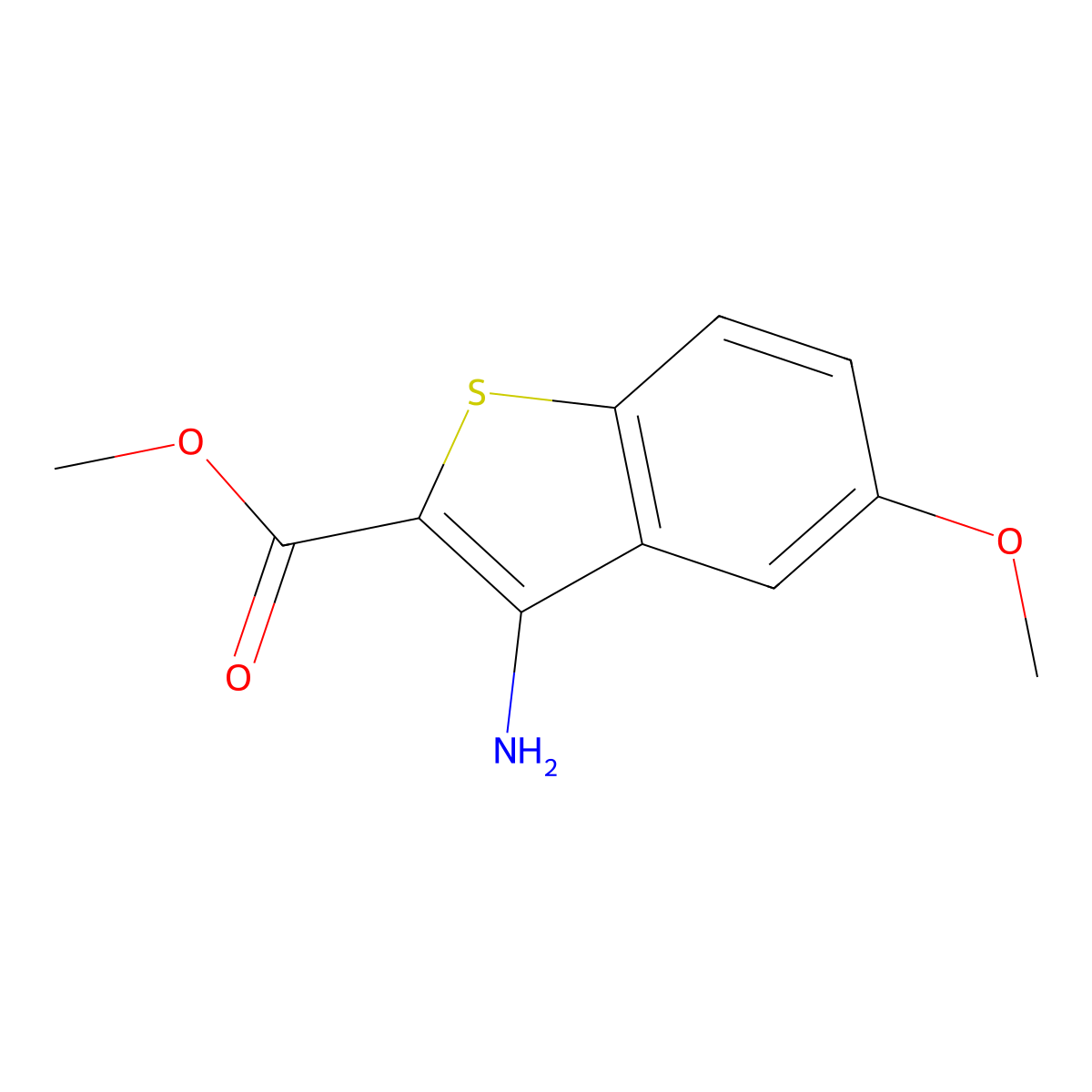 Methyl 3-Amino-5-methoxybenzo[b]thiophene-2-carboxylate molecular structure, CAS 198204-13-6