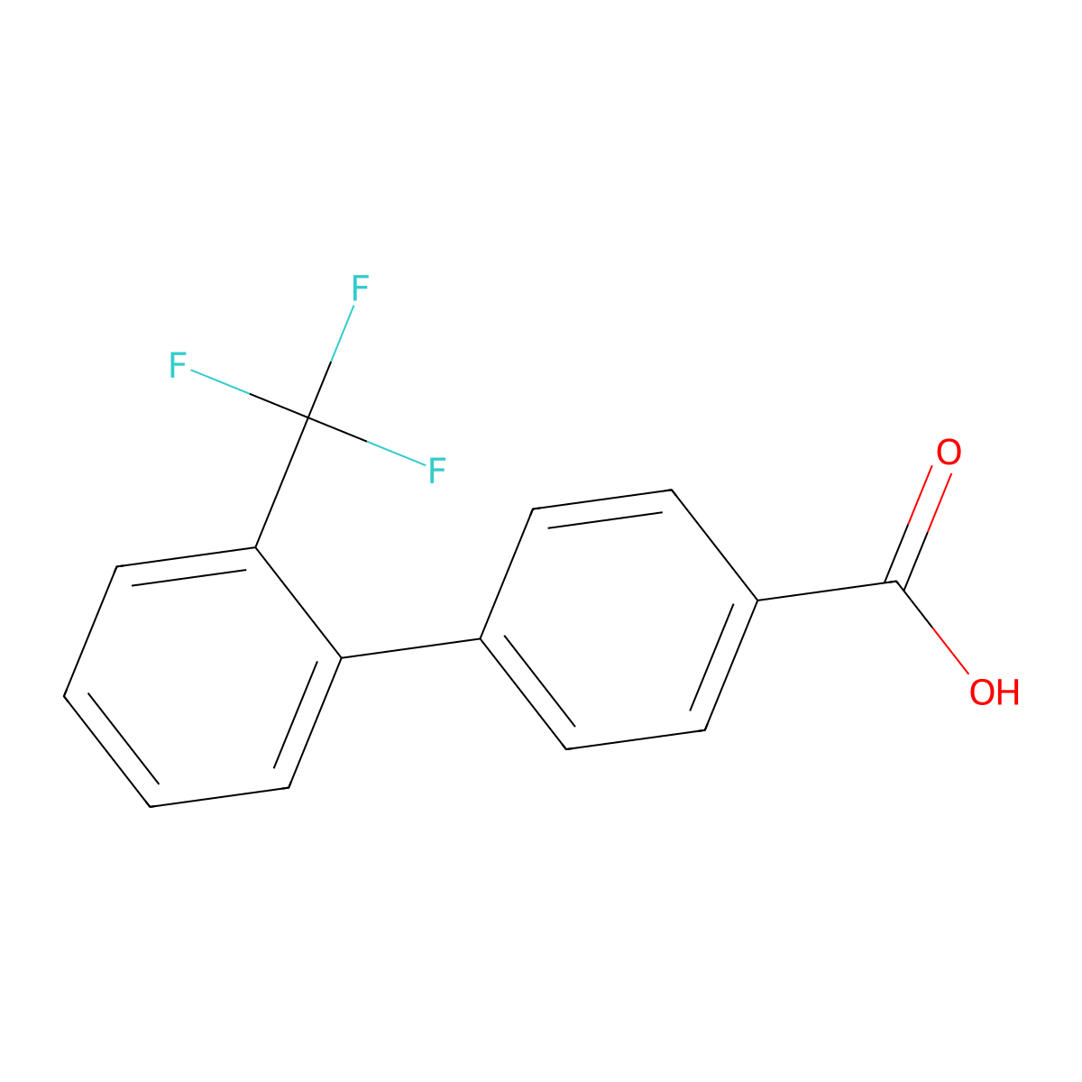 2'-Trifluoromethyl (1,1'-biphenyl)-4-carboxylic acid molecular structure, CAS 198205-79-7