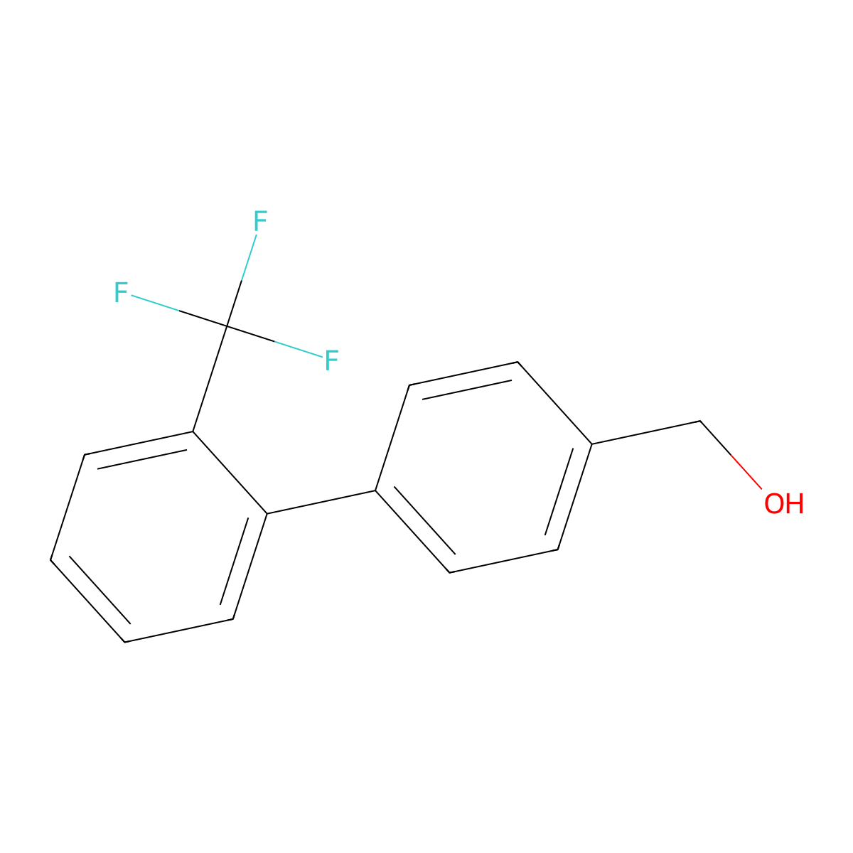 [2'-(Trifluoromethyl)[1,1'-biphenyl]-4-yl]methanol molecular structure, CAS 198205-80-0