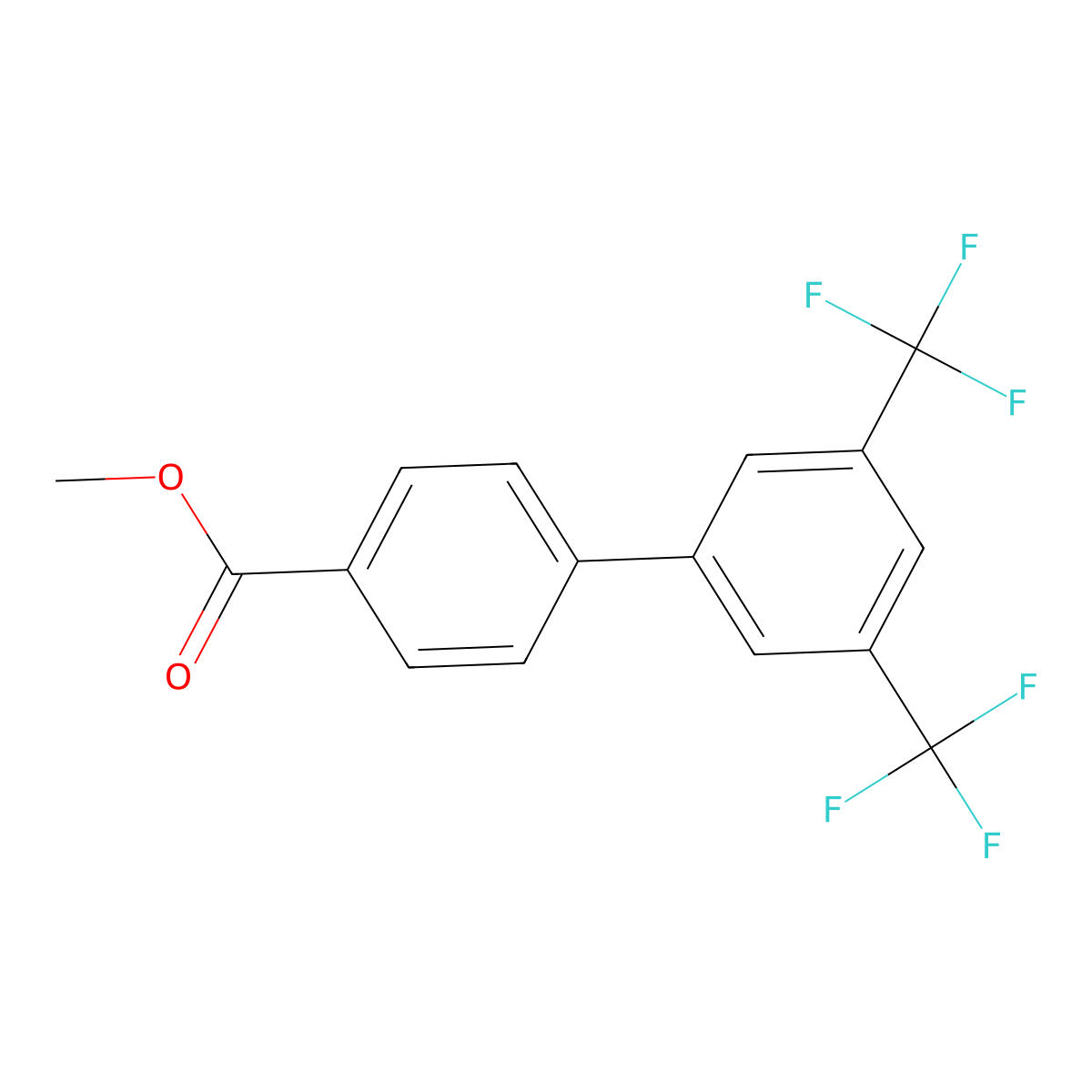 Methyl 4-[3,5-bis(trifluoromethyl)phenyl]benzoate molecular structure, CAS 198205-83-3