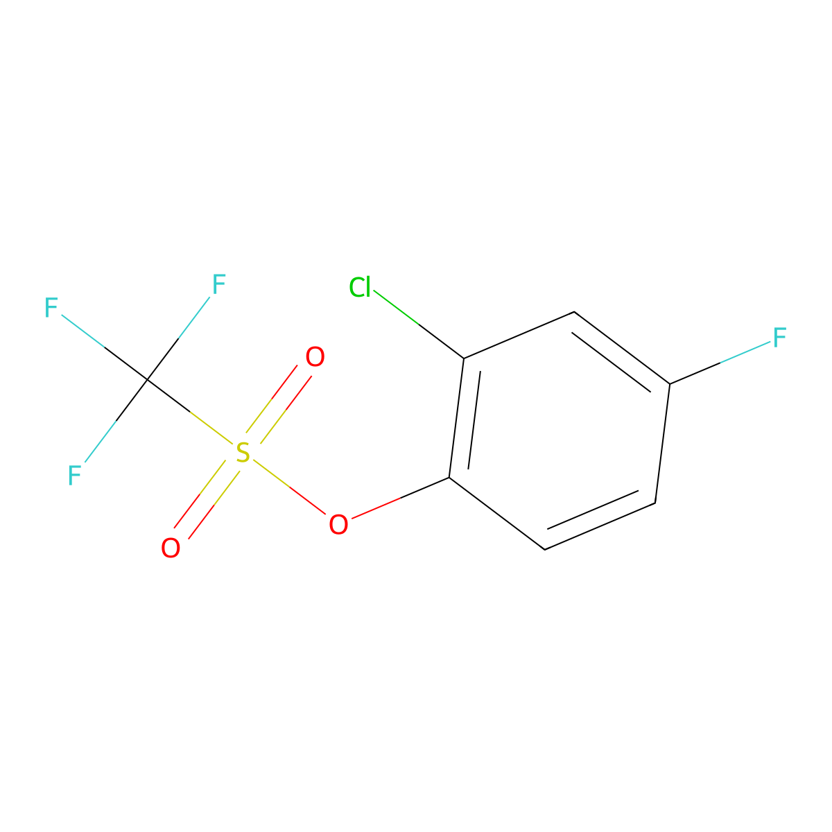 2-Chloro-4-fluorophenyl trifluoromethanesulfonate molecular structure, CAS 198206-02-9