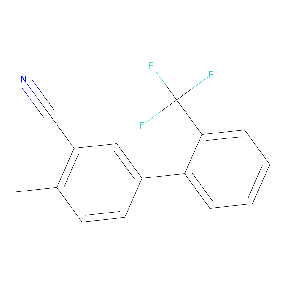 3-Cyano-4-methyl-2'-trifluoromethylbiphenyl molecular structure, CAS 198206-10-9