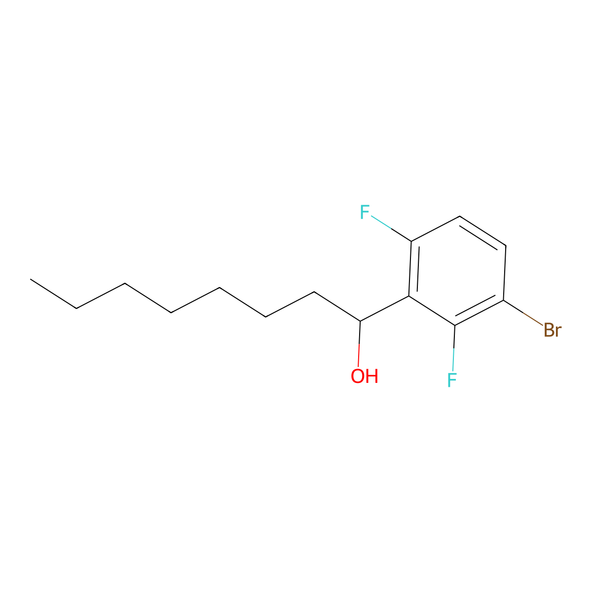 3-Bromo-2,6-difluoro-alpha-heptylbenZenemethanol molecular structure, CAS 1982087-46-6