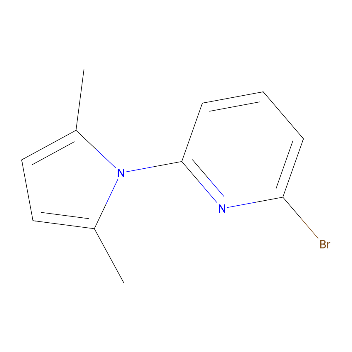 2-Bromo-6-(2,5-dimethyl-1H-pyrrol-1-yl)pyridine molecular structure, CAS 198209-31-3