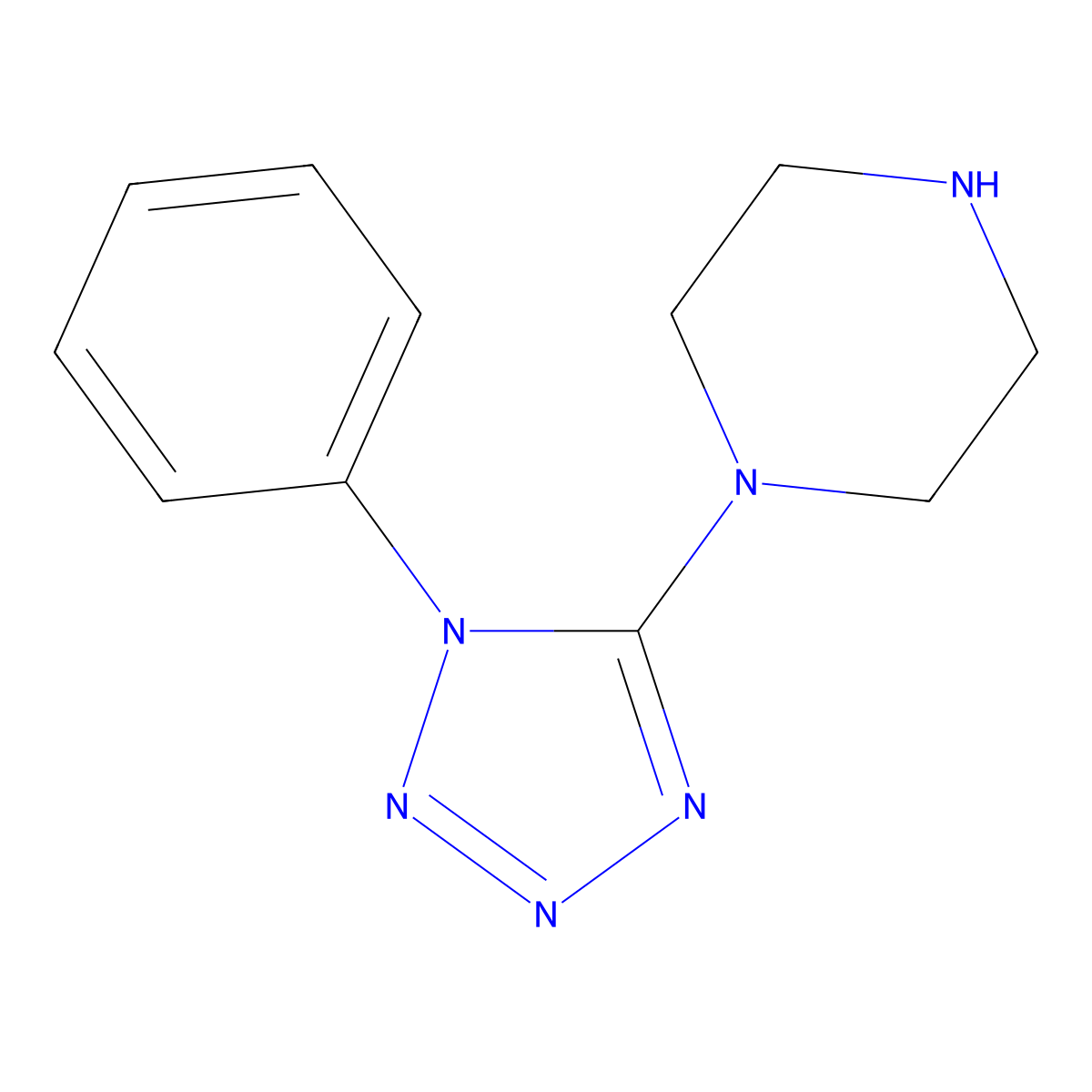 1-(1-Phenyl-1H-tetrazol-5-YL)piperazine molecular structure, CAS 198209-80-2