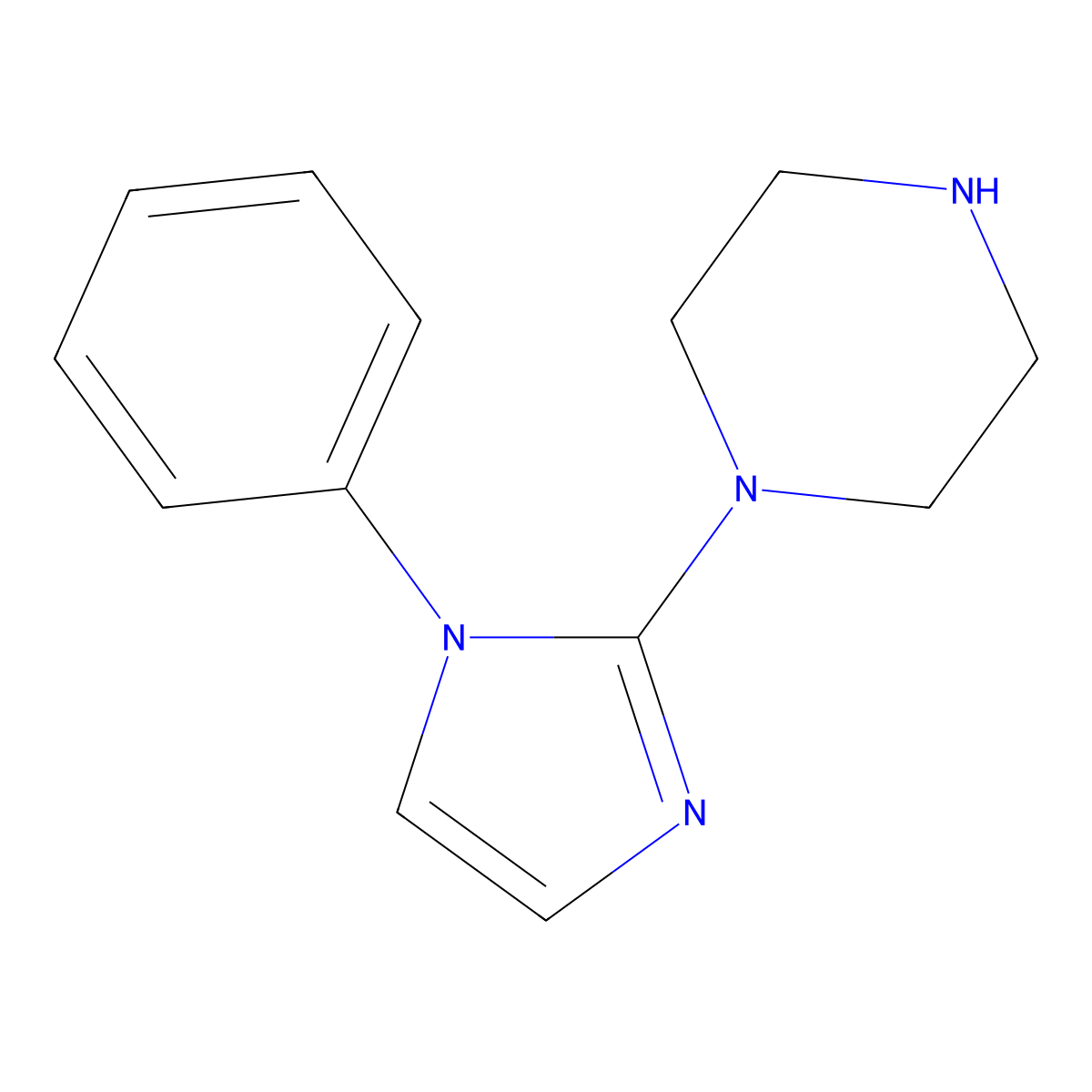 1-(1-Phenyl-1H-imidazol-2-yl)piperazine molecular structure, CAS 198209-96-0