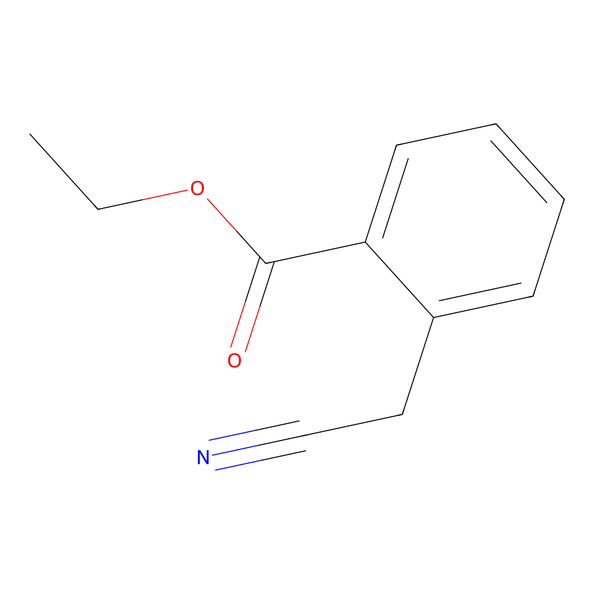 Ethyl 2-(cyanomethyl)benzoate molecular structure, CAS 19821-21-7