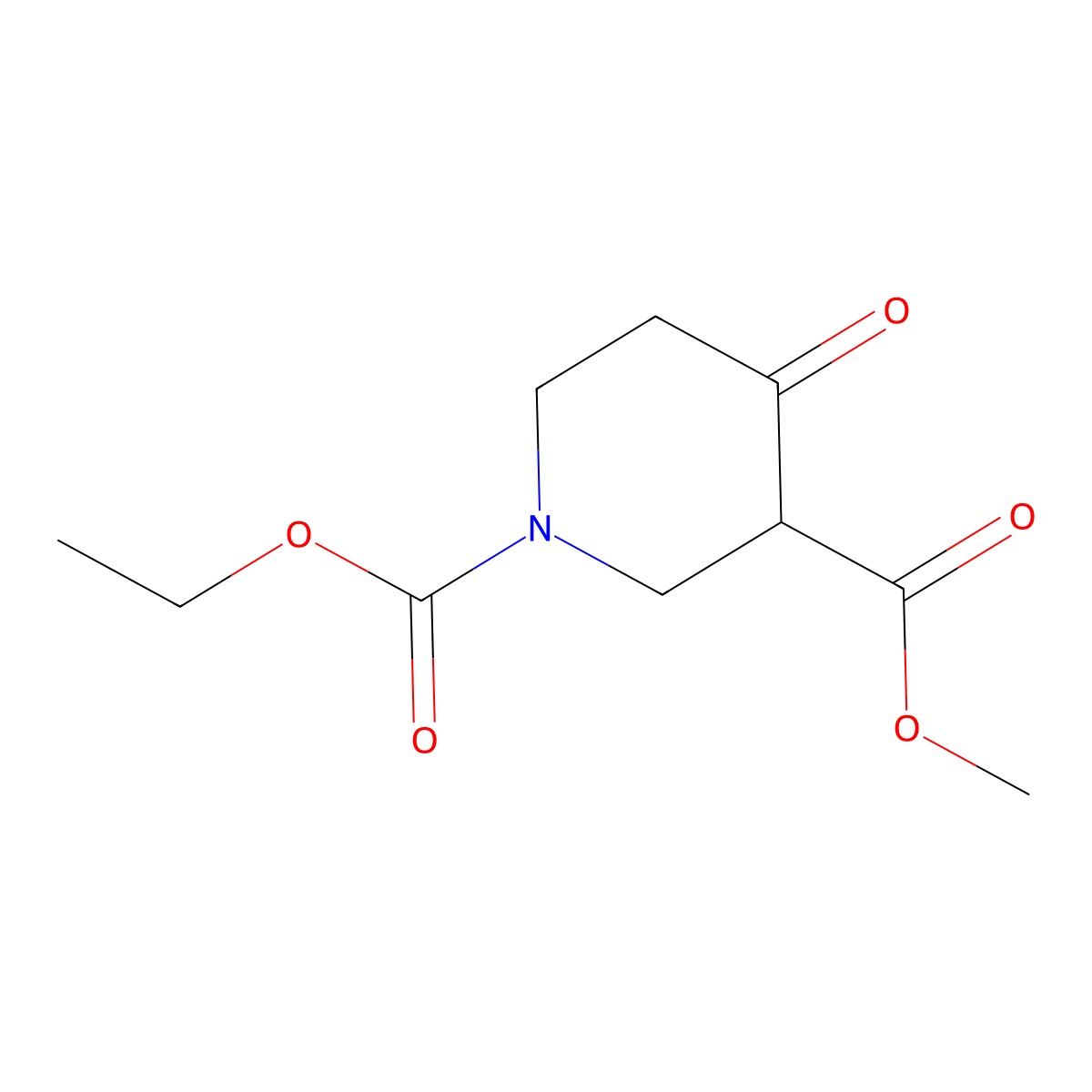 1-Ethyl 3-methyl 4-oxopiperidine-1,3-dicarboxylate molecular structure, CAS 19821-27-3