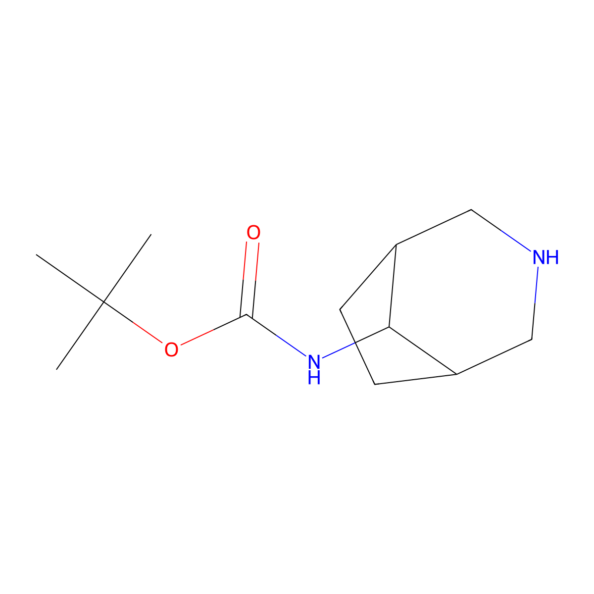 tert-butyl N-{3-azabicyclo[3.2.1]octan-8-yl}carbamate molecular structure, CAS 198210-17-2