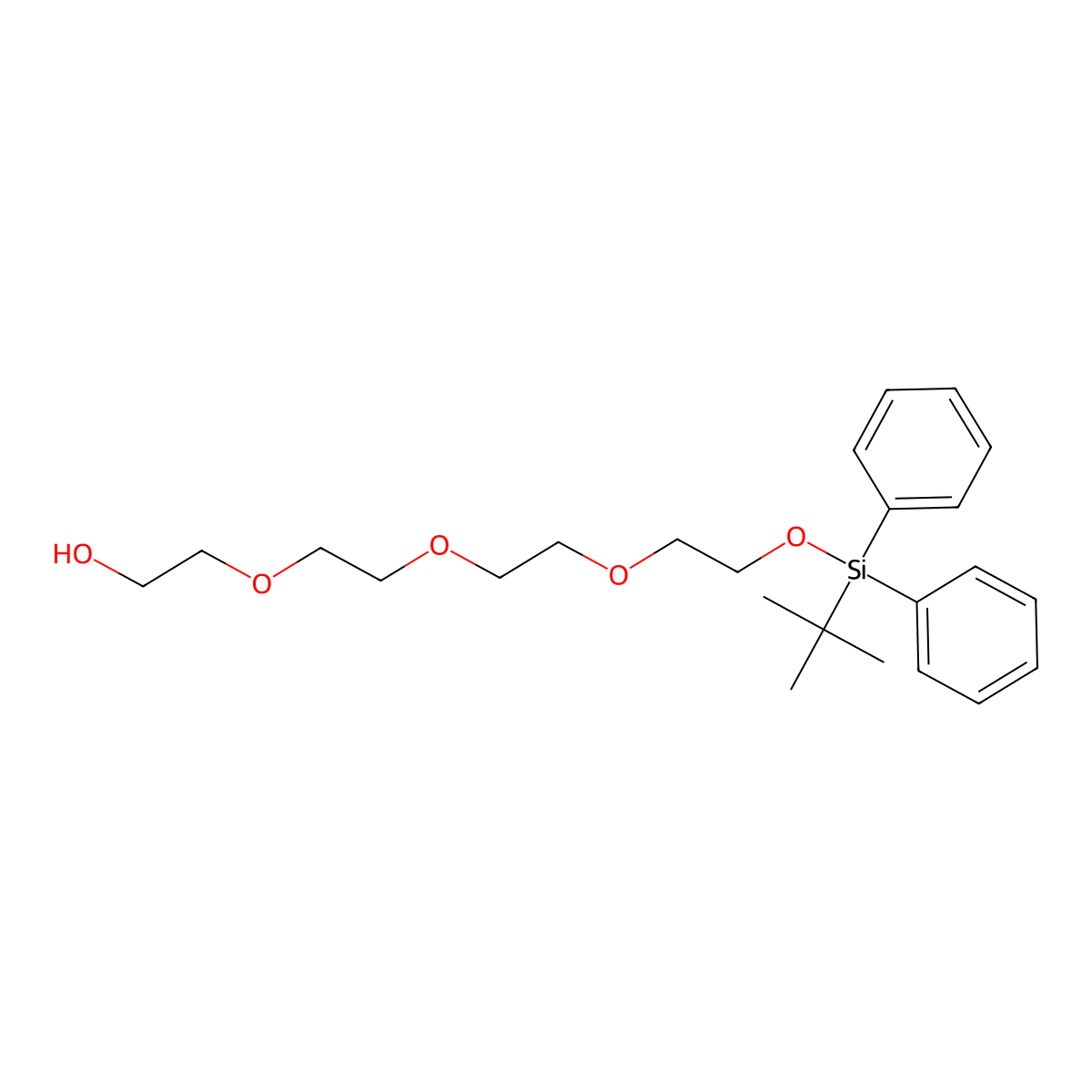 2,2-Dimethyl-3,3-diphenyl-4,7,10,13-tetraoxa-3-silapentadecan-15-ol molecular structure, CAS 198210-37-6