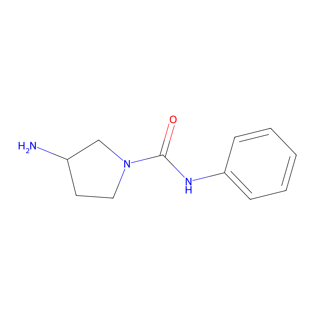 3-Amino-N-phenylpyrrolidine-1-carboxamide molecular structure, CAS 198210-79-6