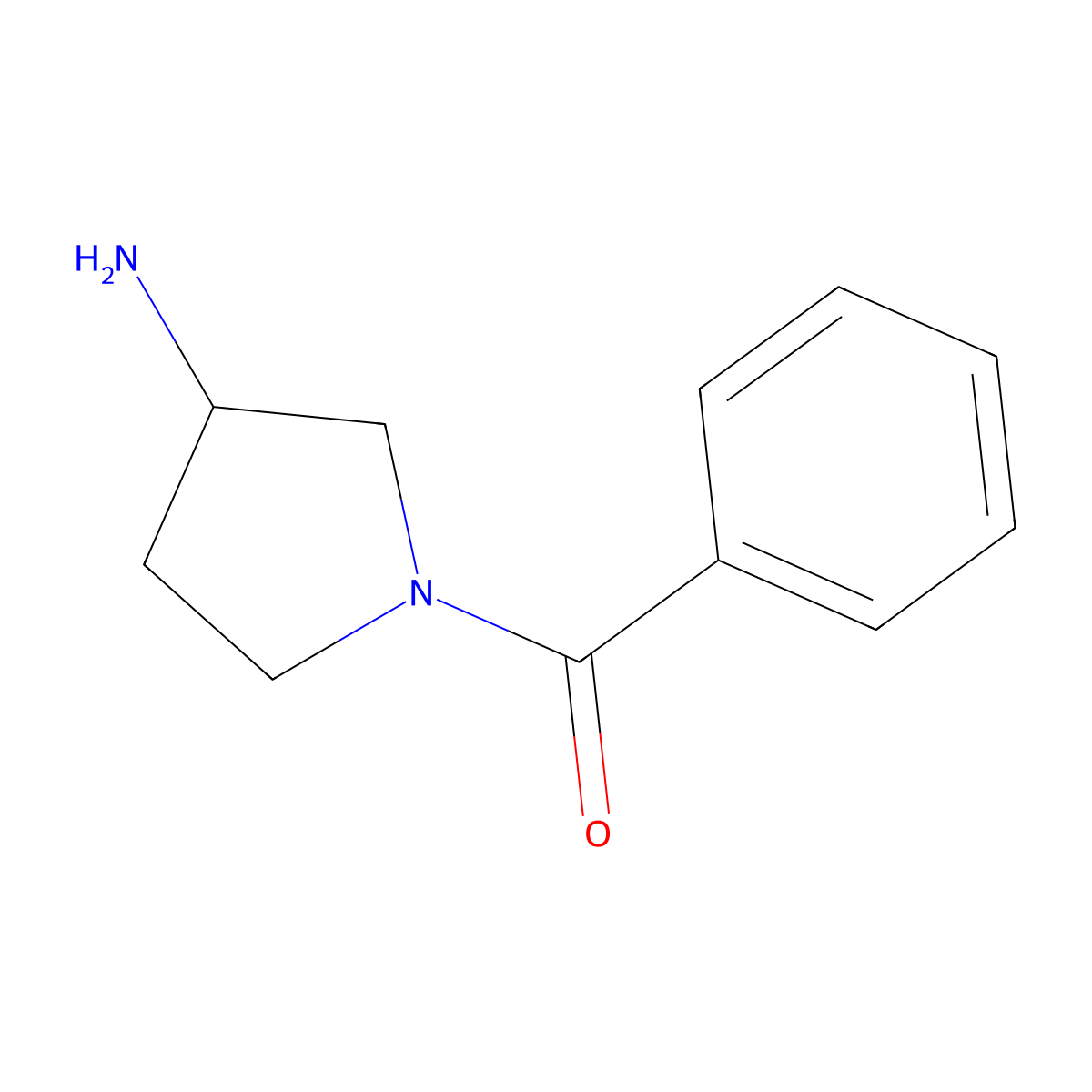 (3-Aminopyrrolidin-1-yl)(phenyl)methanone molecular structure, CAS 198210-81-0