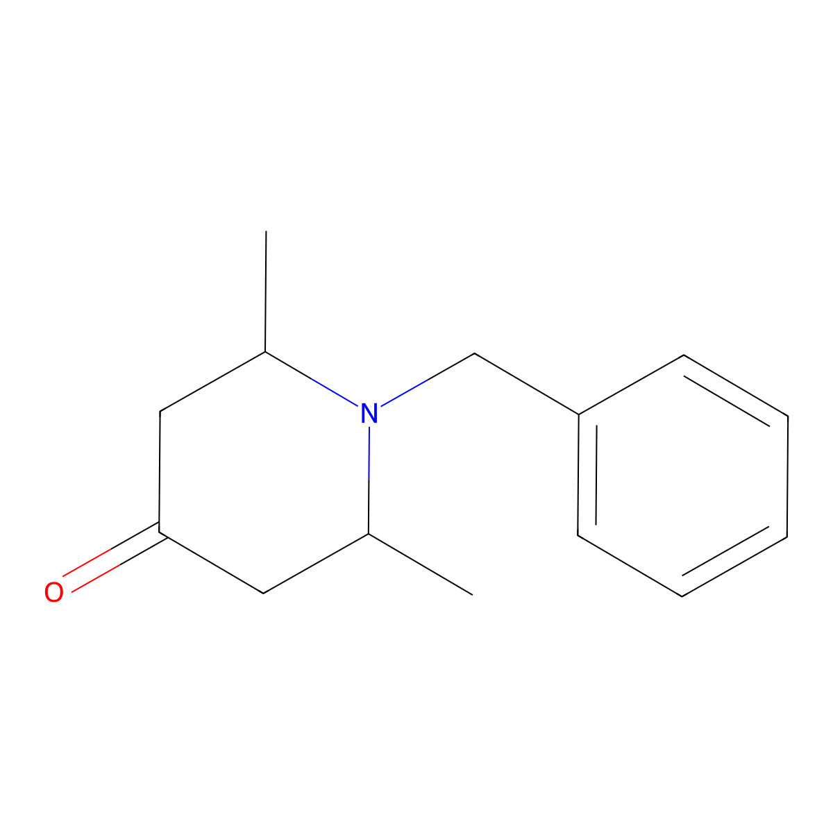 (2R,6S)-1-benzyl-2,6-dimethylpiperidin-4-one molecular structure, CAS 198211-15-3