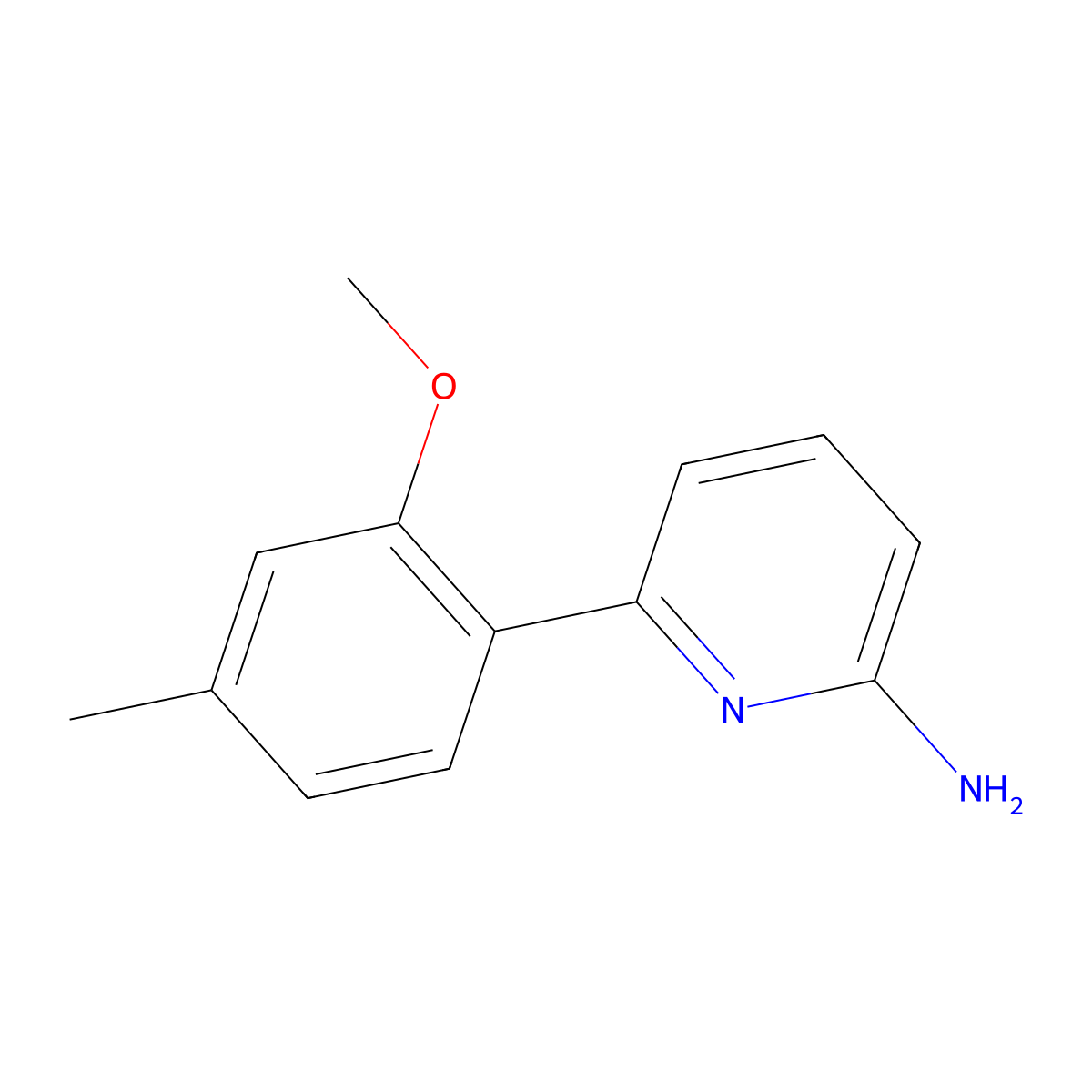 6-(2-methoxy-4-methylphenyl)-2-Pyridinamine molecular structure, CAS 198211-81-3