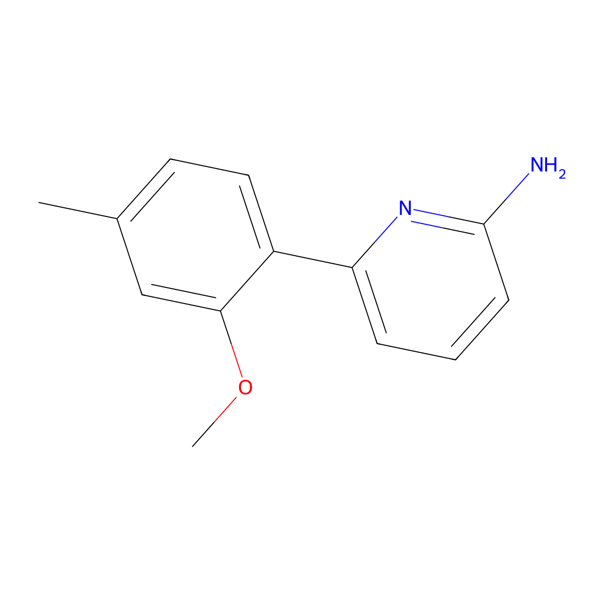 6-(2-methoxy-4-methylphenyl)-2-Pyridinamine molecular structure, CAS 198211-81-3