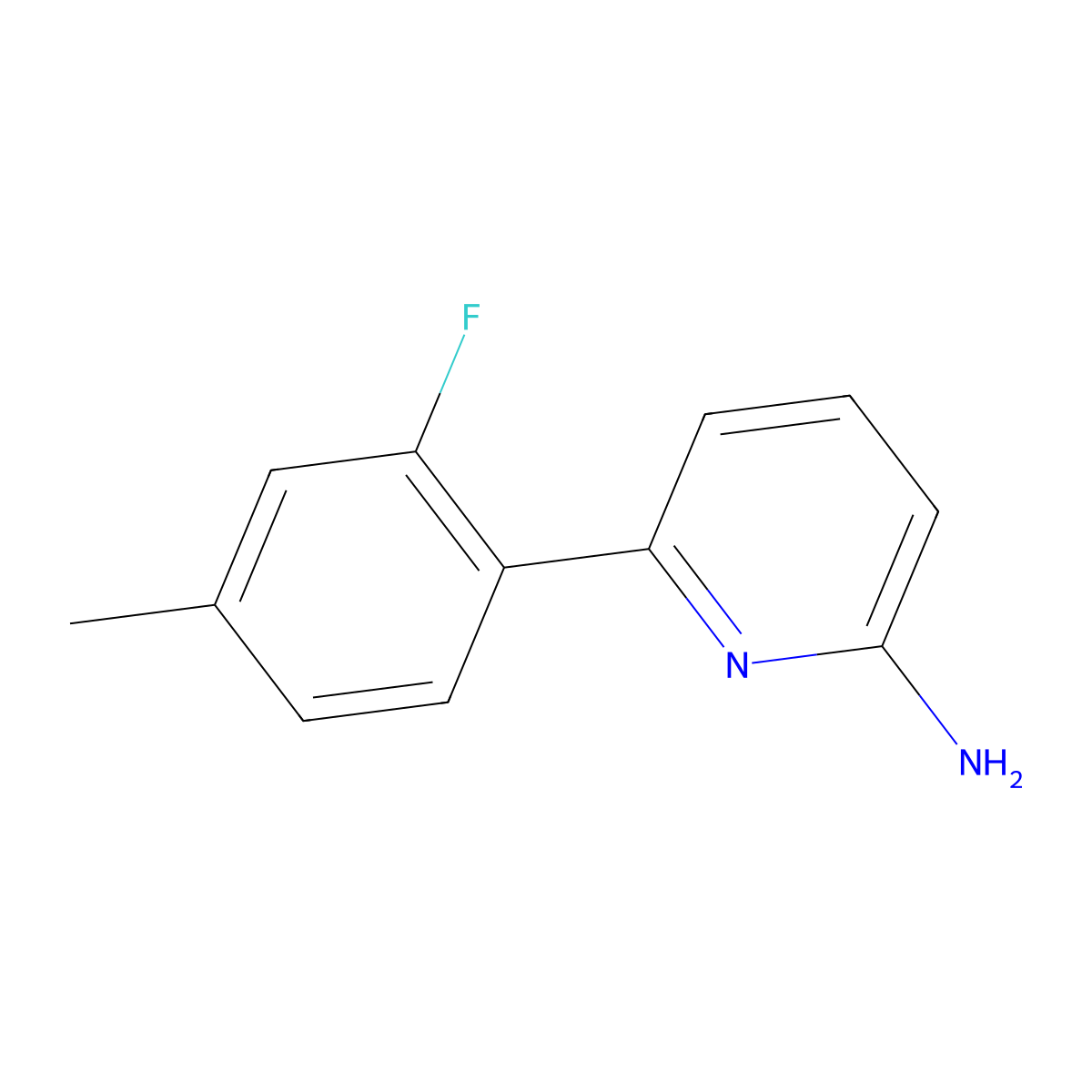 6-(2-fluoro-4-methylphenyl)-2-Pyridinamine molecular structure, CAS 198211-89-1