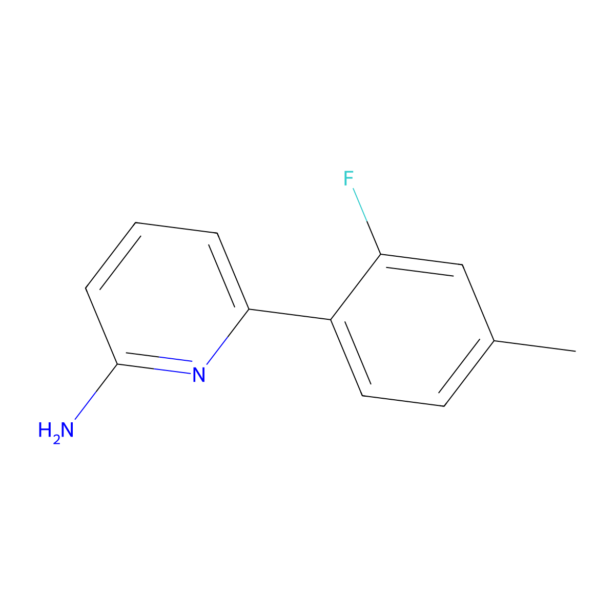 6-(2-fluoro-4-methylphenyl)-2-Pyridinamine molecular structure, CAS 198211-89-1