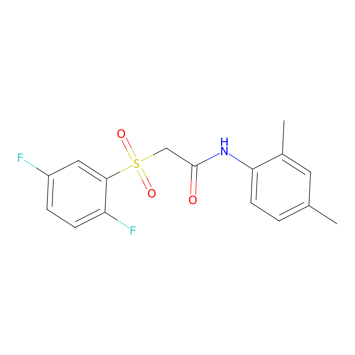 2-(2,5-difluorobenzenesulfonyl)-N-(2,4-dimethylphenyl)acetamide molecular structure, CAS 1982159-09-0