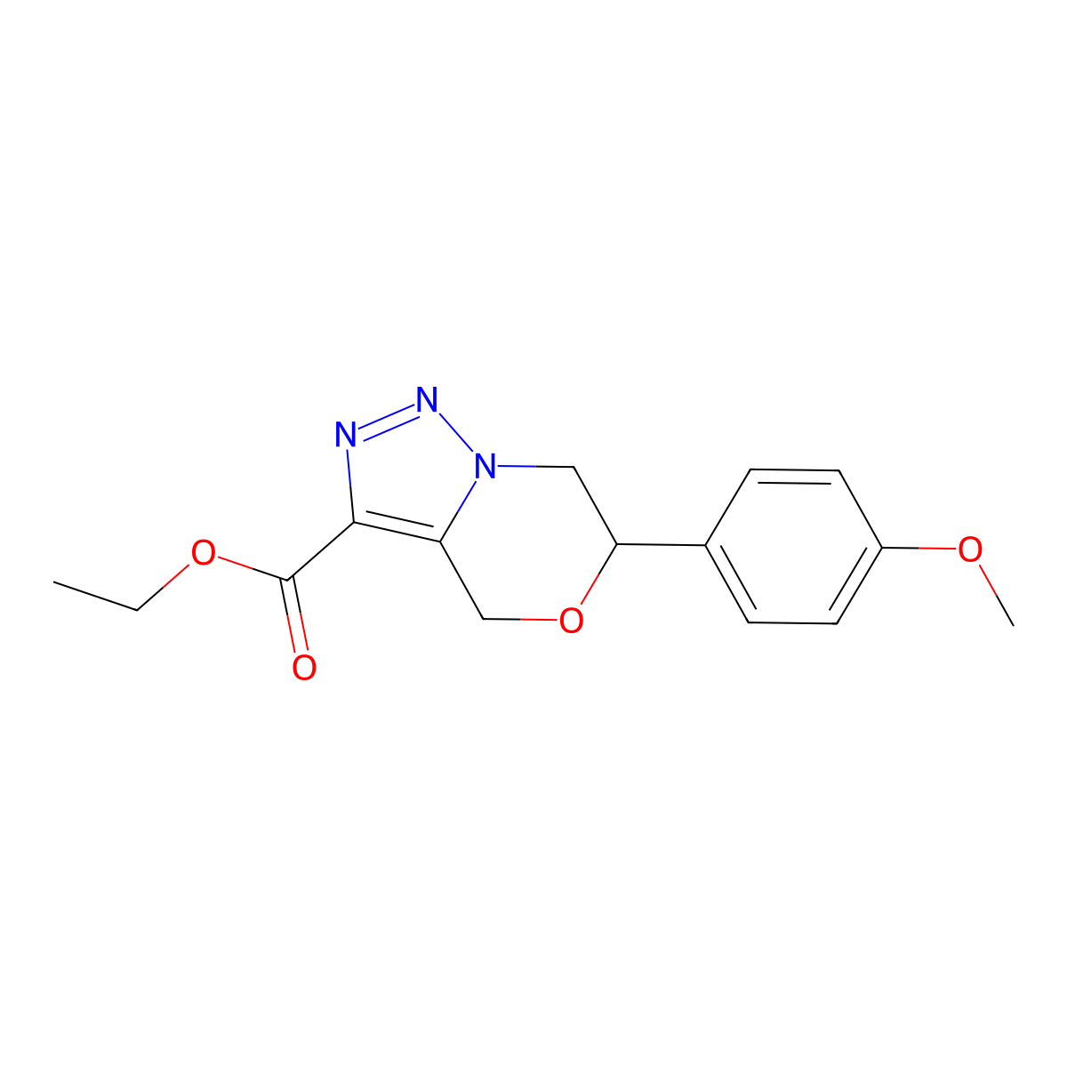 ethyl 6-(4-methoxyphenyl)-6,7-dihydro-4H-[1,2,3]triazolo[5,1-c][1,4]oxazine-3-carboxylate molecular structure, CAS 1982159-40-9