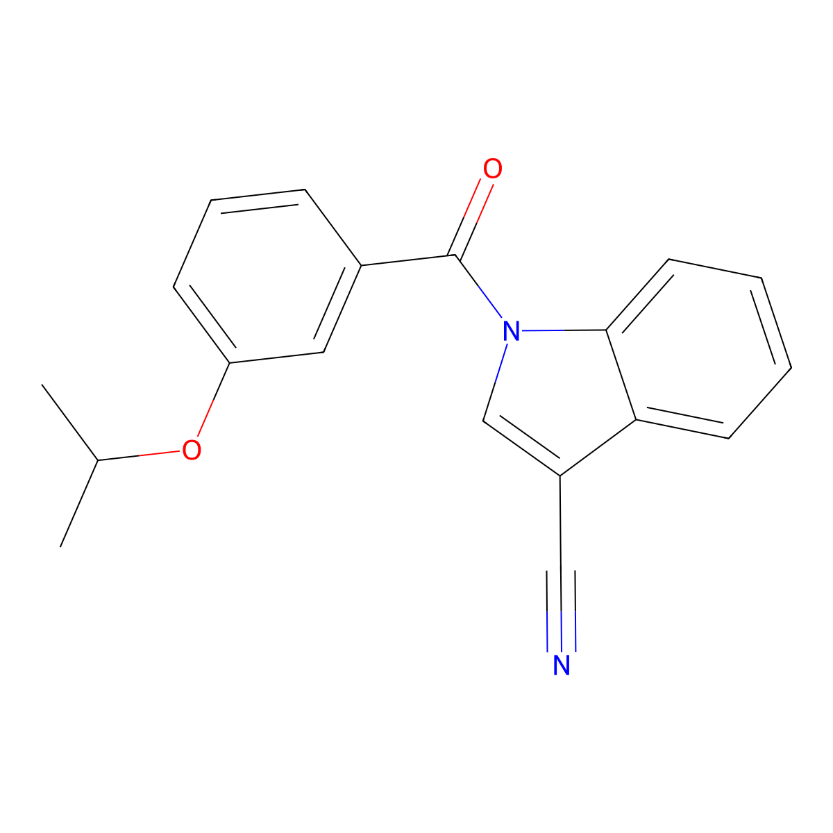 1-{[3-(propan-2-yloxy)phenyl]carbonyl}-1H-indole-3-carbonitrile molecular structure, CAS 1982160-91-7