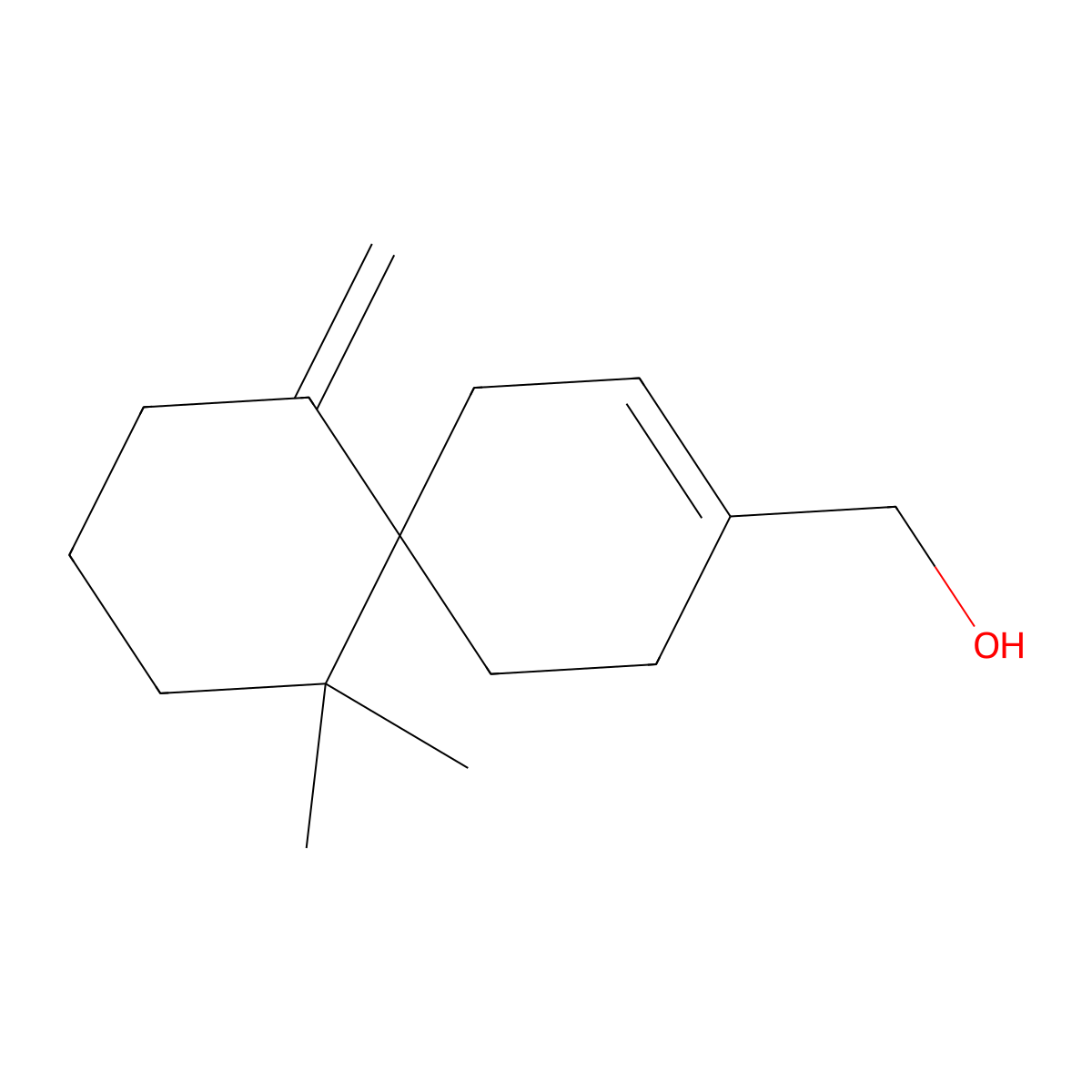 7,7-Dimethyl-11-methylenespiro[5.5]undec-2-ene-3-methanol molecular structure, CAS 19822-80-1