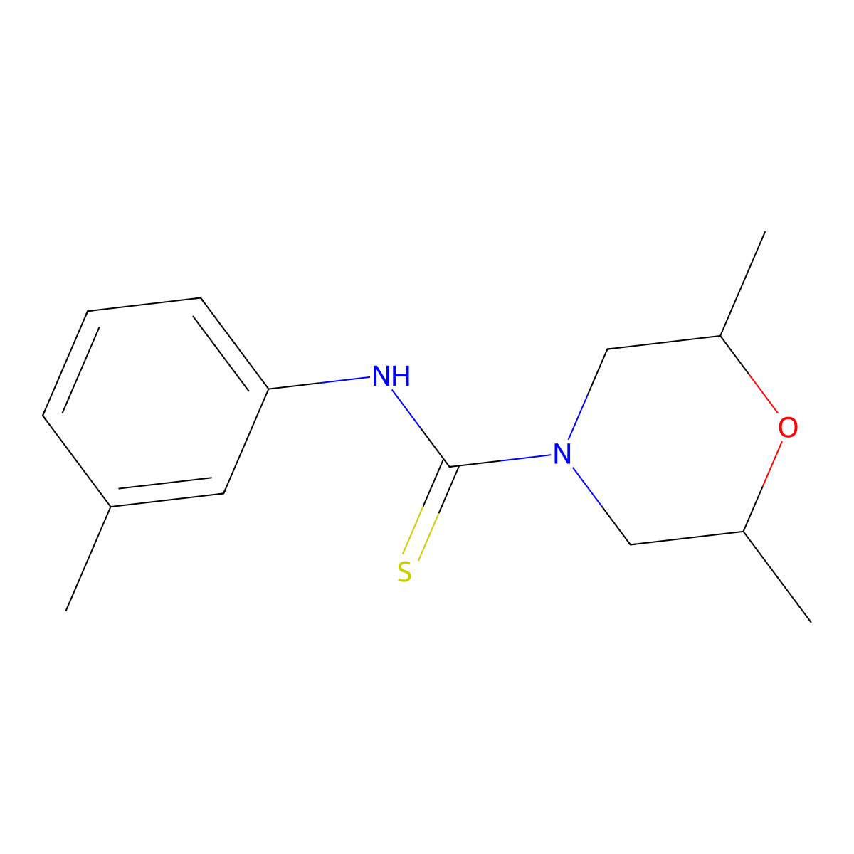 2,6-dimethyl-N-(3-methylphenyl)morpholine-4-carbothioamide molecular structure, CAS 198220-97-2
