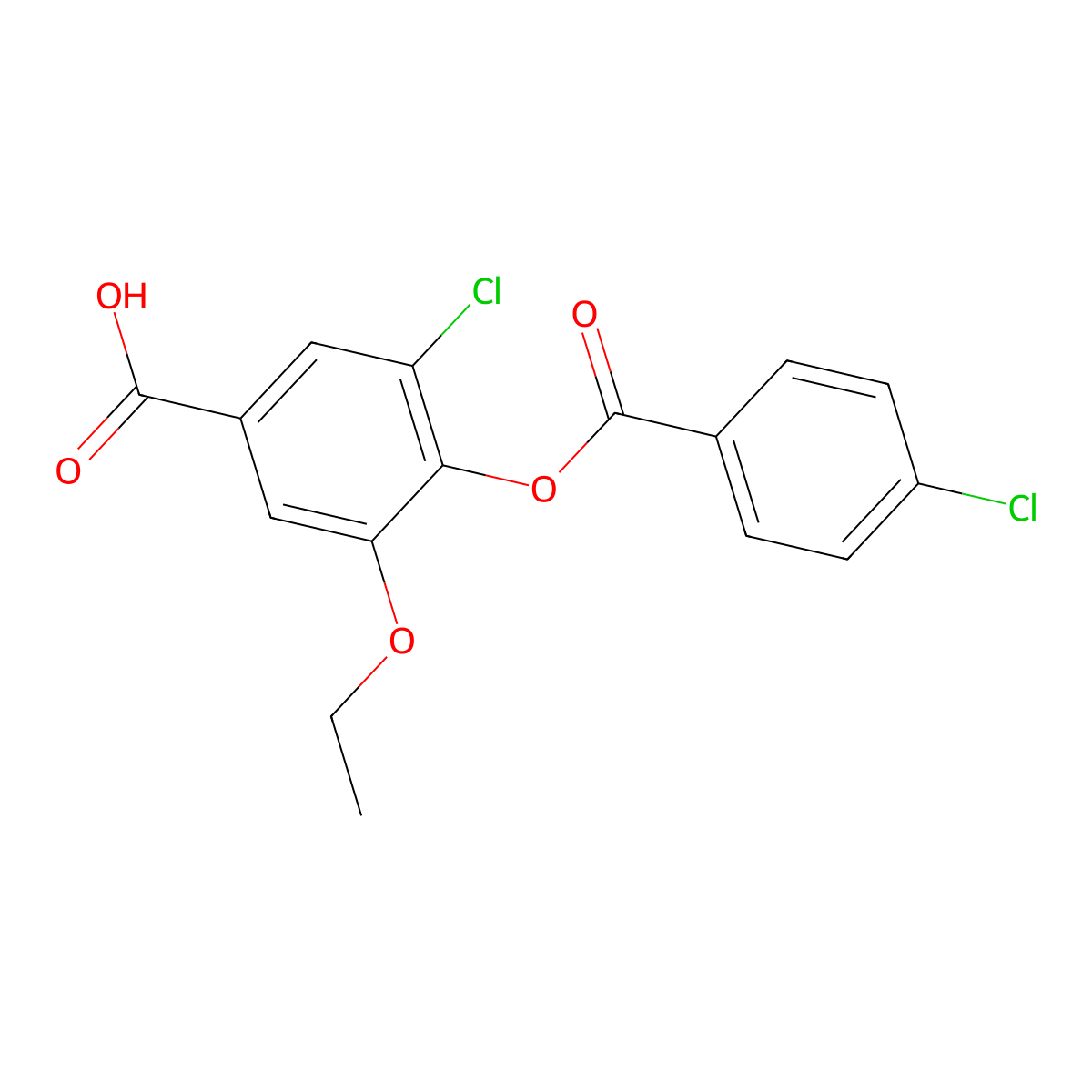 3-Chloro-4-{[(4-chlorophenyl)carbonyl]oxy}-5-ethoxybenzoic acid molecular structure, CAS 1982241-75-7